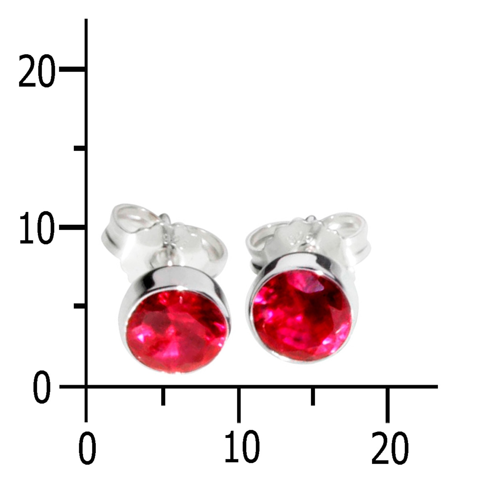 OSTSEE-SCHMUCK Paar Ohrstecker »- Classic 6 mm - Silber 925/000 - sy. Rubin«