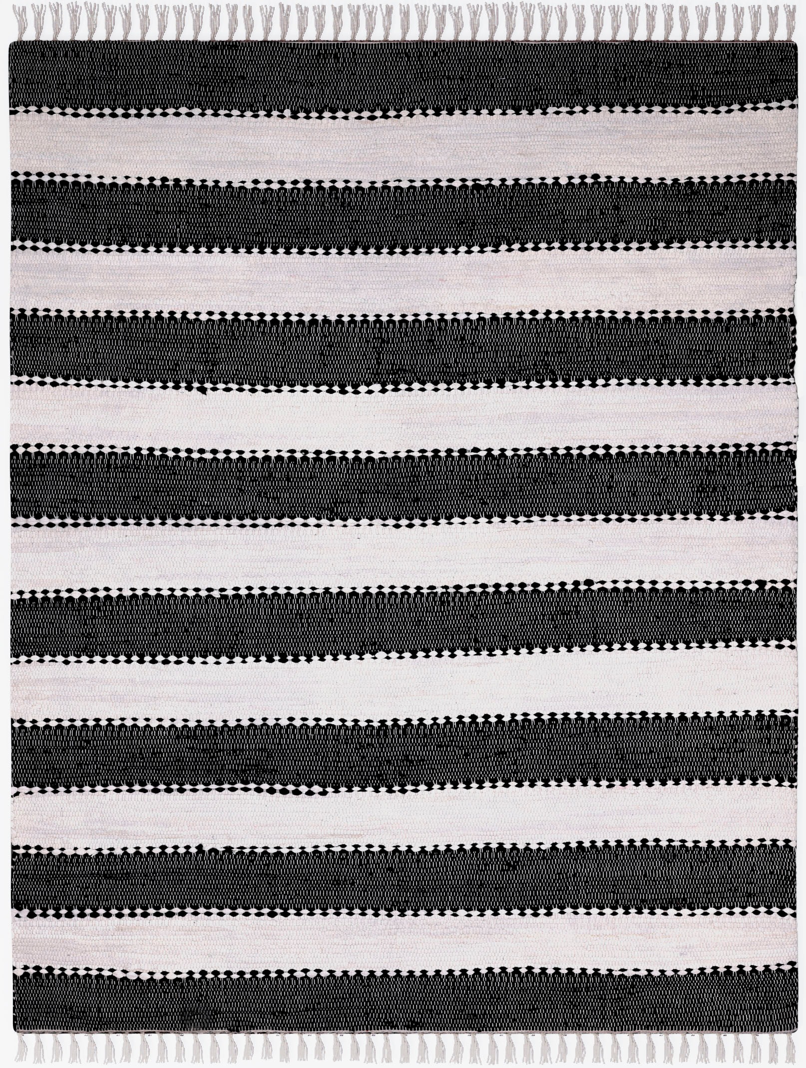Myflair Möbel & Accessoires Teppich »Karim«, rechteckig, 10 mm Höhe, Handweb Teppich, gestreift, 90% Baumwolle, handgewebt, mit Fransen