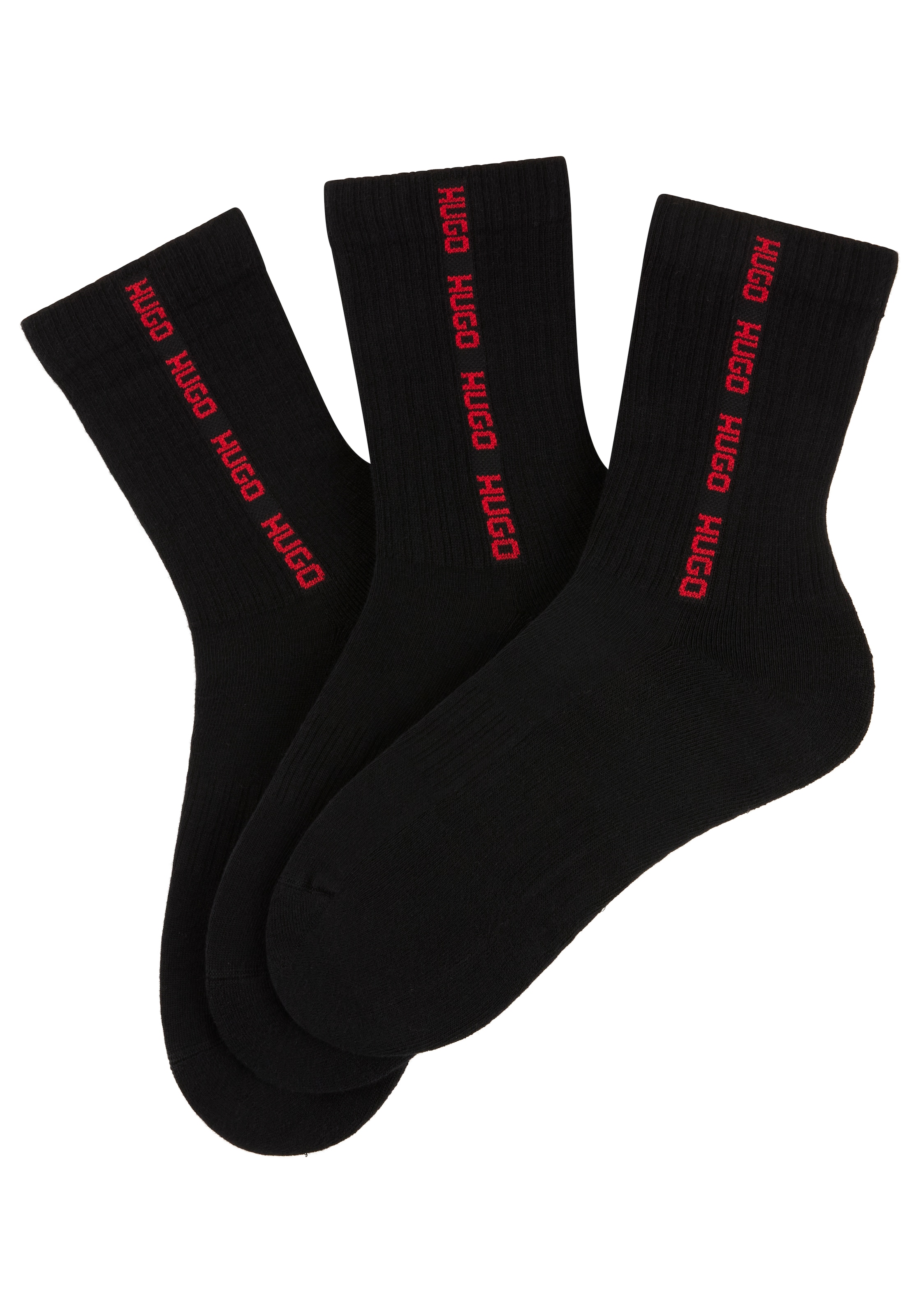 HUGO Underwear Basicsocken »3P QS RIB TAPE MD«, mit Rippdetails
