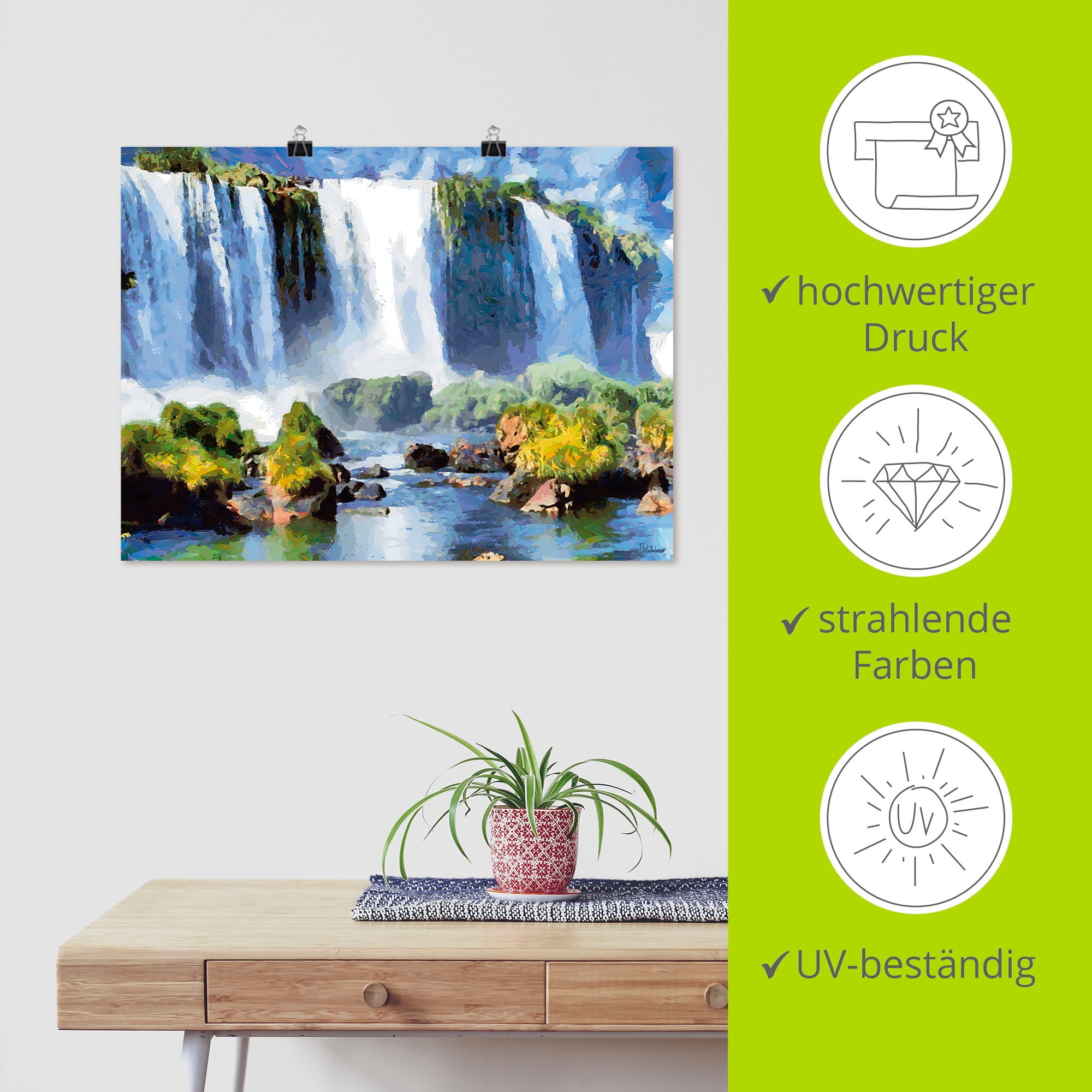 Artland Poster »Iguazu Wasserfälle II«, Wasserfallbilder, (1 St.), als Alubild, Leinwandbild, Wandaufkleber oder Poster in versch. Größen