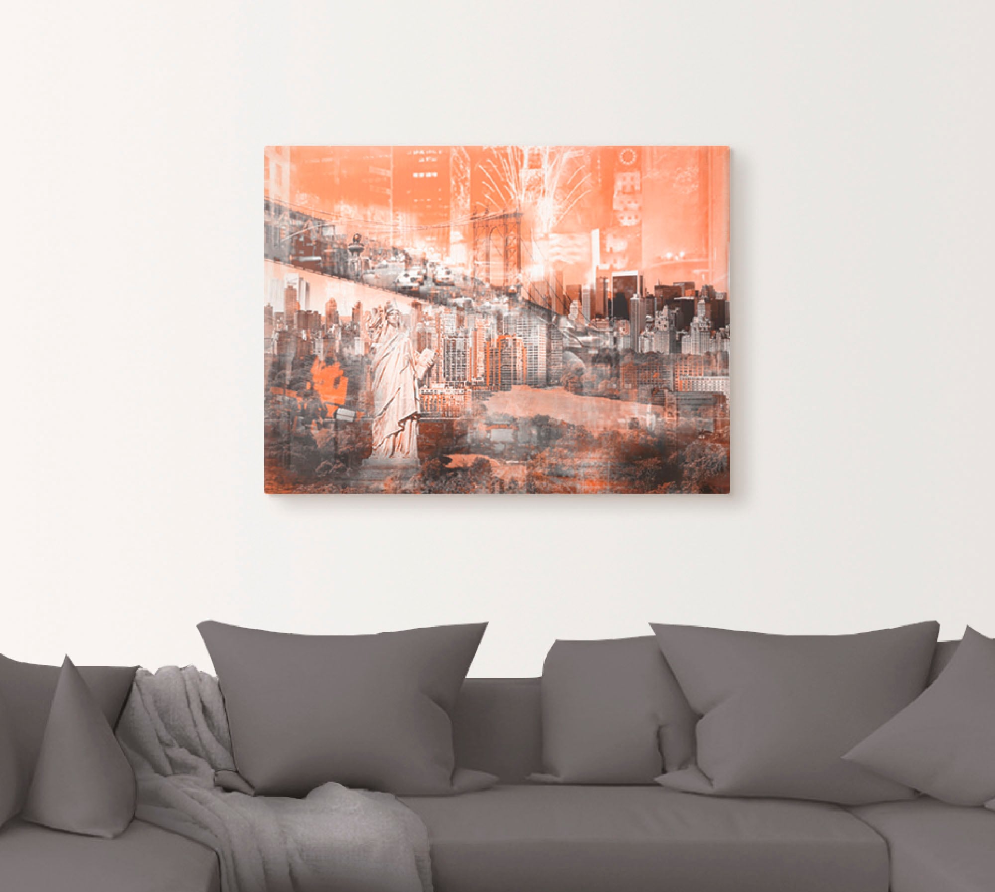 Artland Wandbild »New York Skyline Collage III«, Amerika, (1 St.), als Leinwandbild, Wandaufkleber oder Poster in versch. Größen