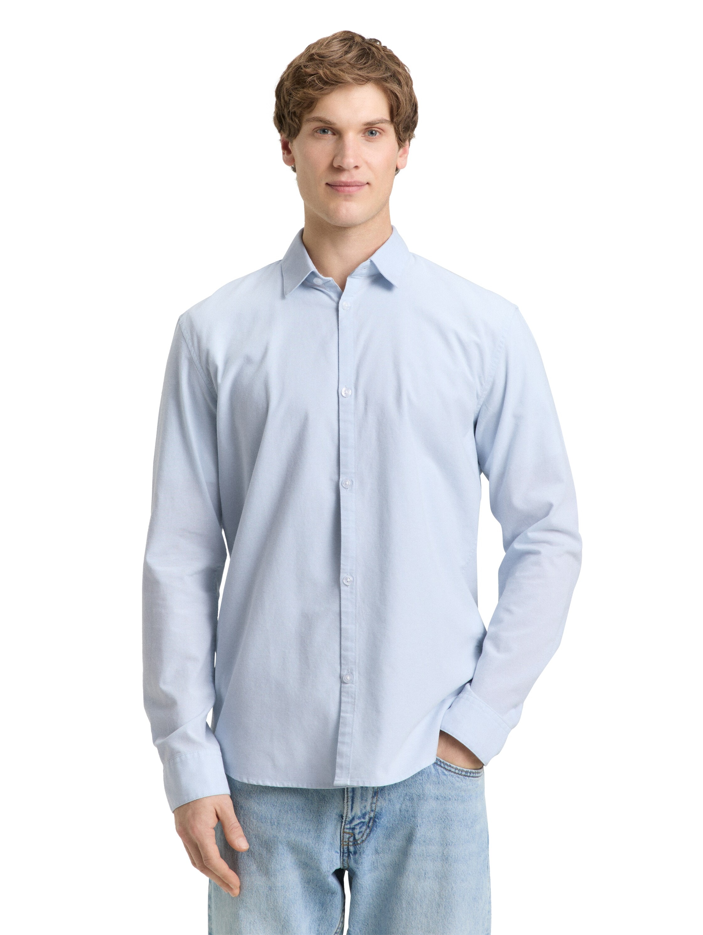 TOM TAILOR Denim Langarmhemd mit Knopfleiste