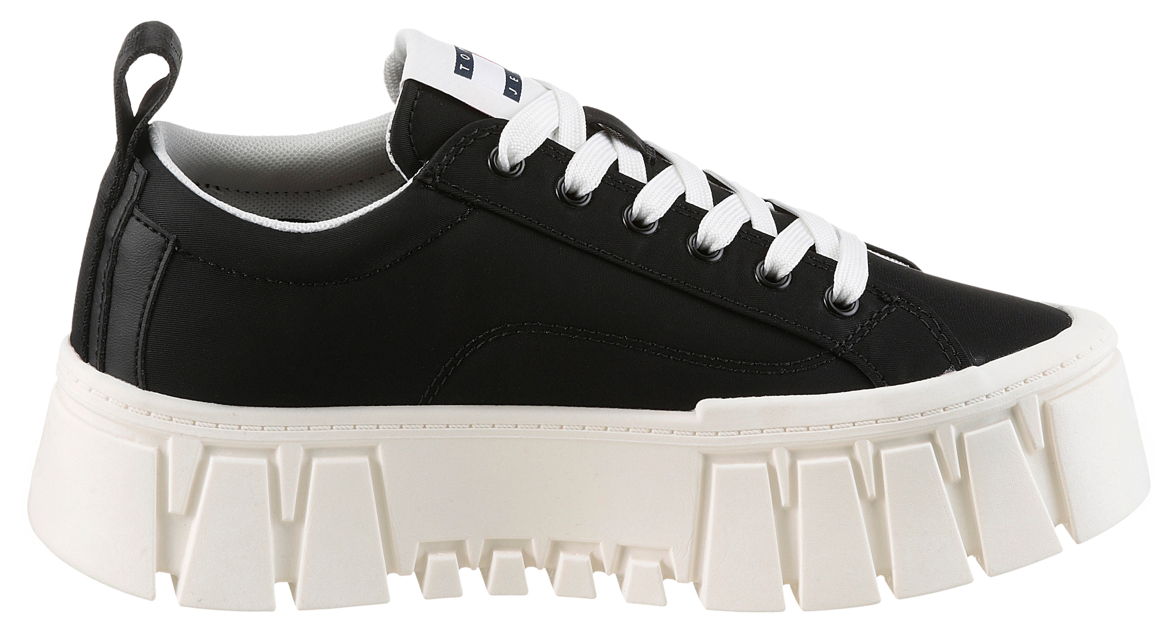 Tommy Jeans Plateausneaker »TJW FLATFORM SNEAKER NYLON«, Freizeitschuh, Halbschuh, Schnürschuh mit markanter Plateausohle