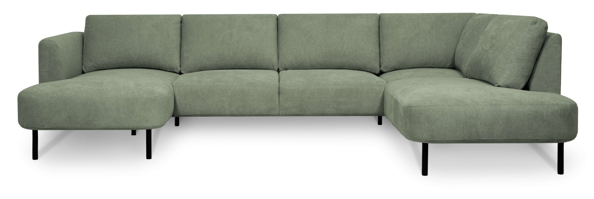 OTTO home Wohnlandschaft »Cesola« in weichem Chenille-Stoff, Breite 327 cm, mit schwarzen Metallfüßen