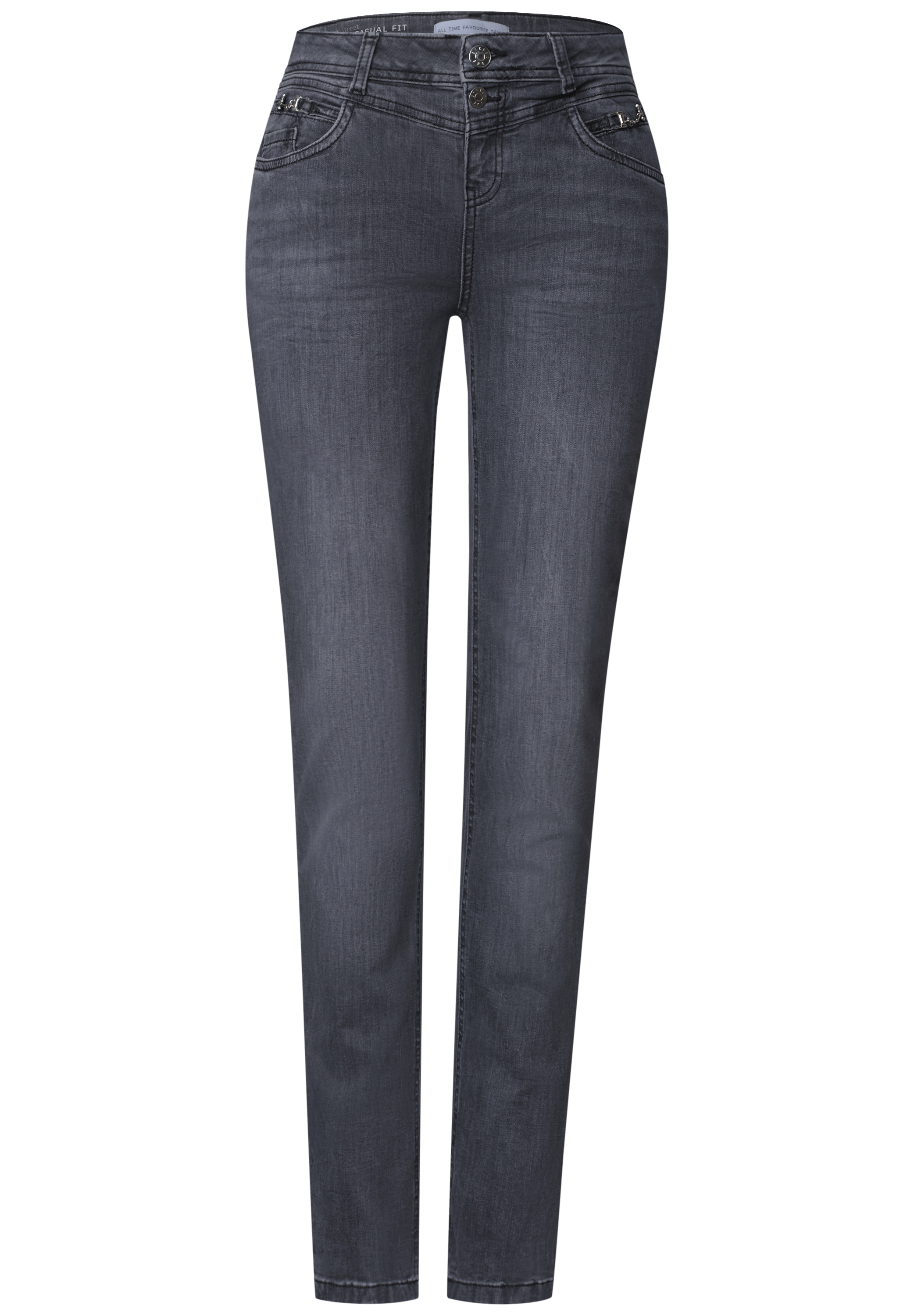STREET ONE 5-Pocket-Jeans »Style Jane« mit Dekodetails / Slim Legs / Stretch
