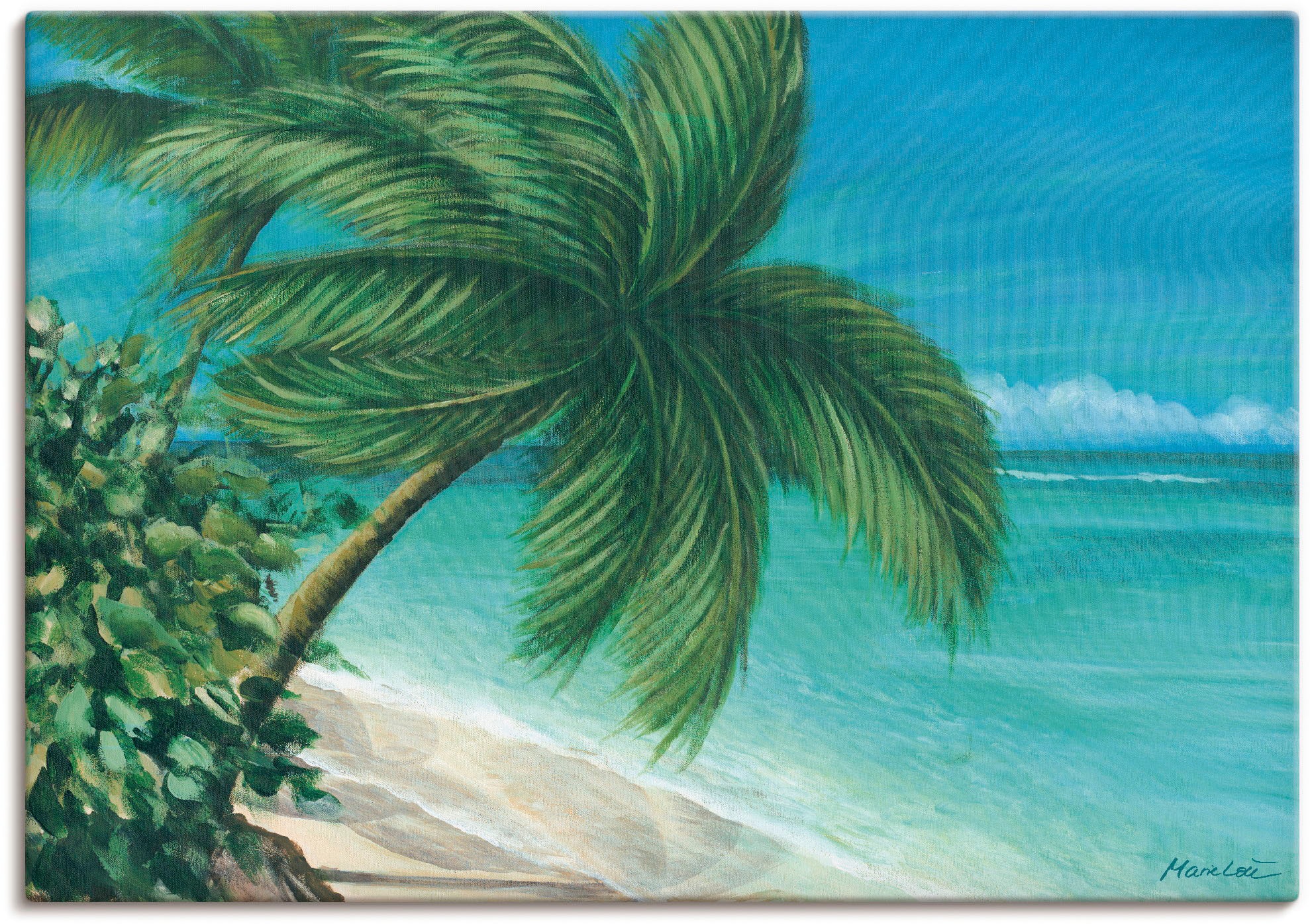 Artland Wandbild »Tropischer Strand«, Strand, (1 St.), in vielen Größen & Produktarten - Alubild / Outdoorbild für den Außenbereich, Leinwandbild, Poster, Wandaufkleber / Wandtattoo auch für Badezimmer geeignet