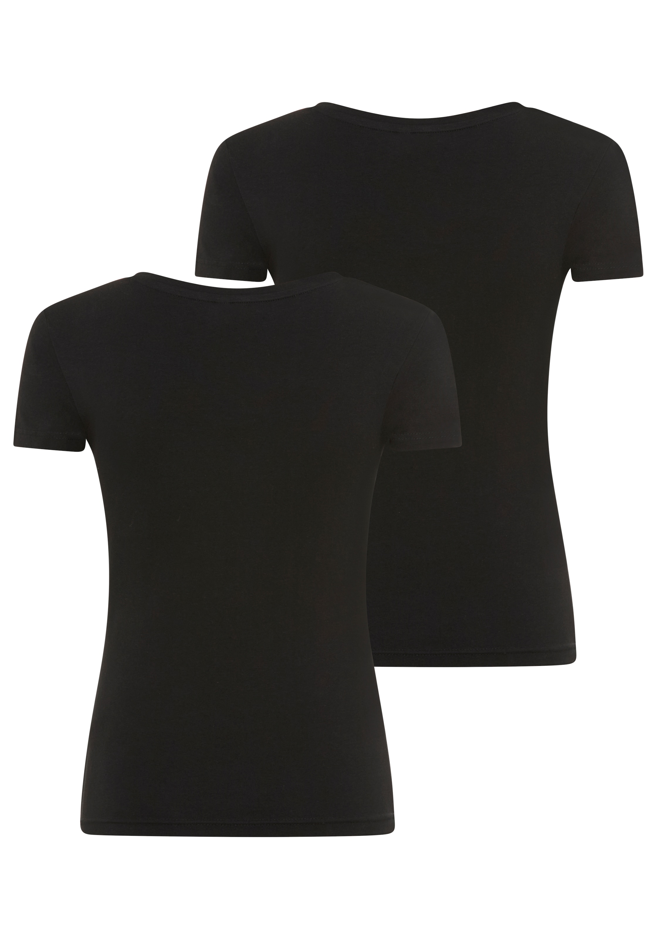 YSABEL MORA Kurzarmshirt 2er Pack,  mit Rundhals, elastisch, Baumwollmix, weich, Basic