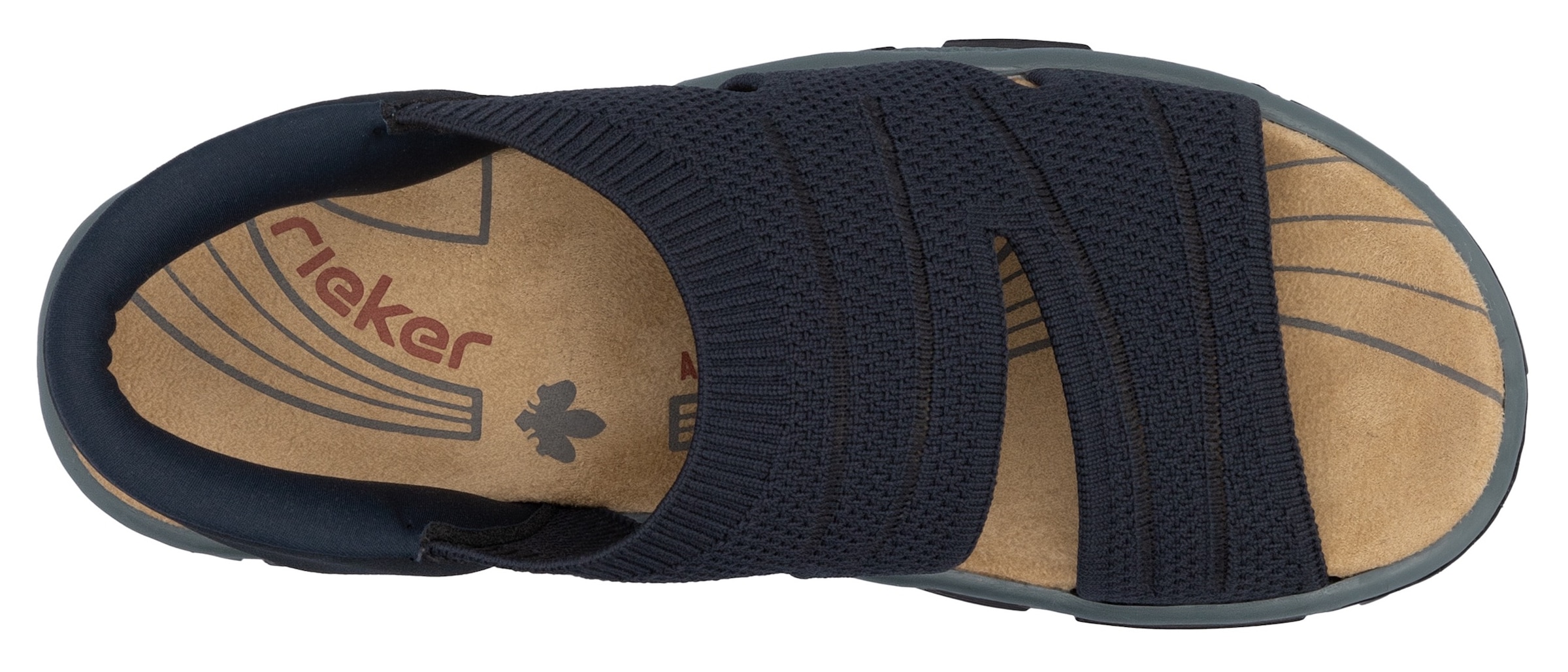 Rieker Sandale, Trekkingsandale, Outdoorsandale, Sommerschuh mit Elastik-Einschlupf