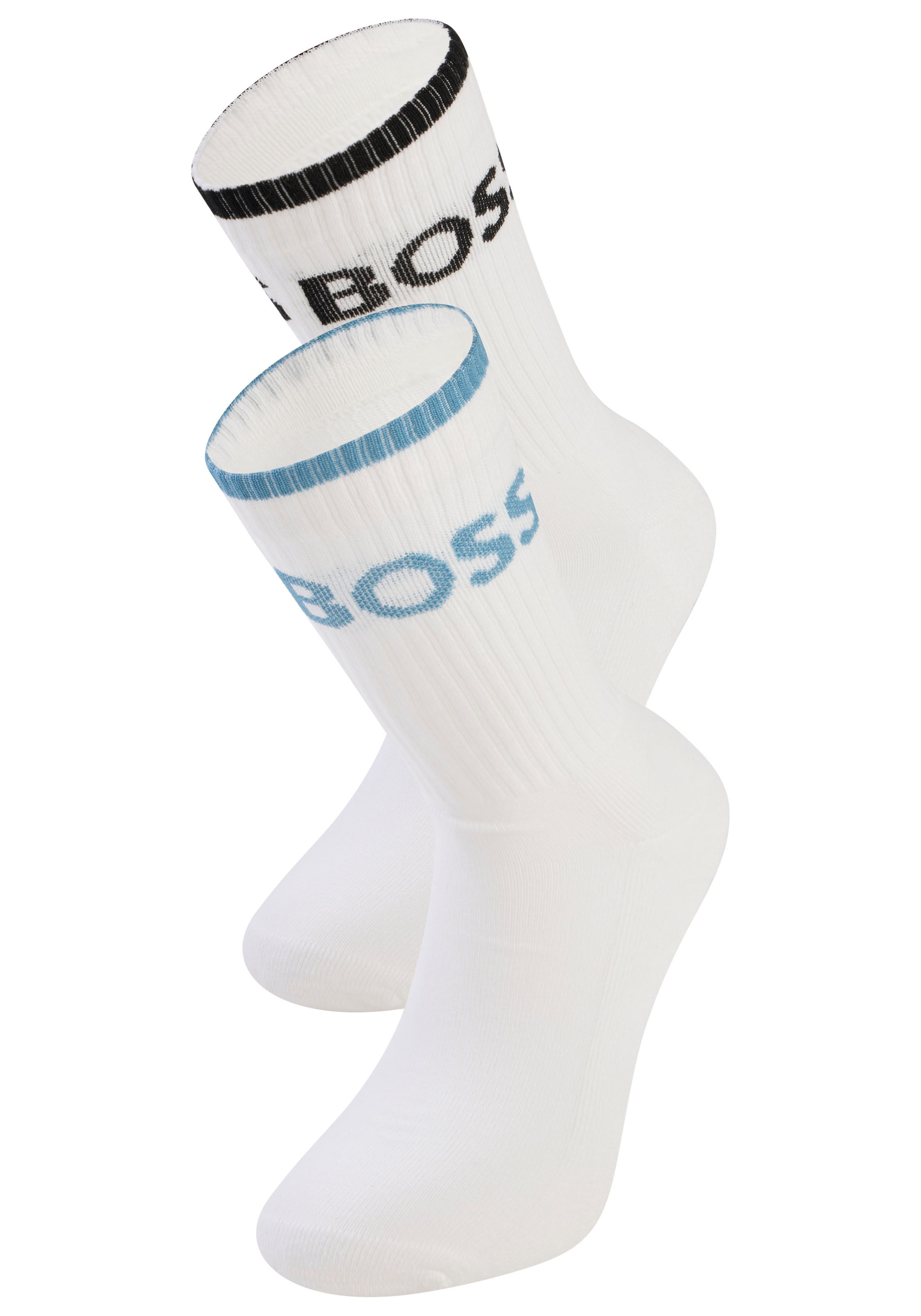 BOSS Businesssocken »6P QS Stripe CC« Packung, 6er, 6 Paar tlg. mit BOSS Schriftzug
