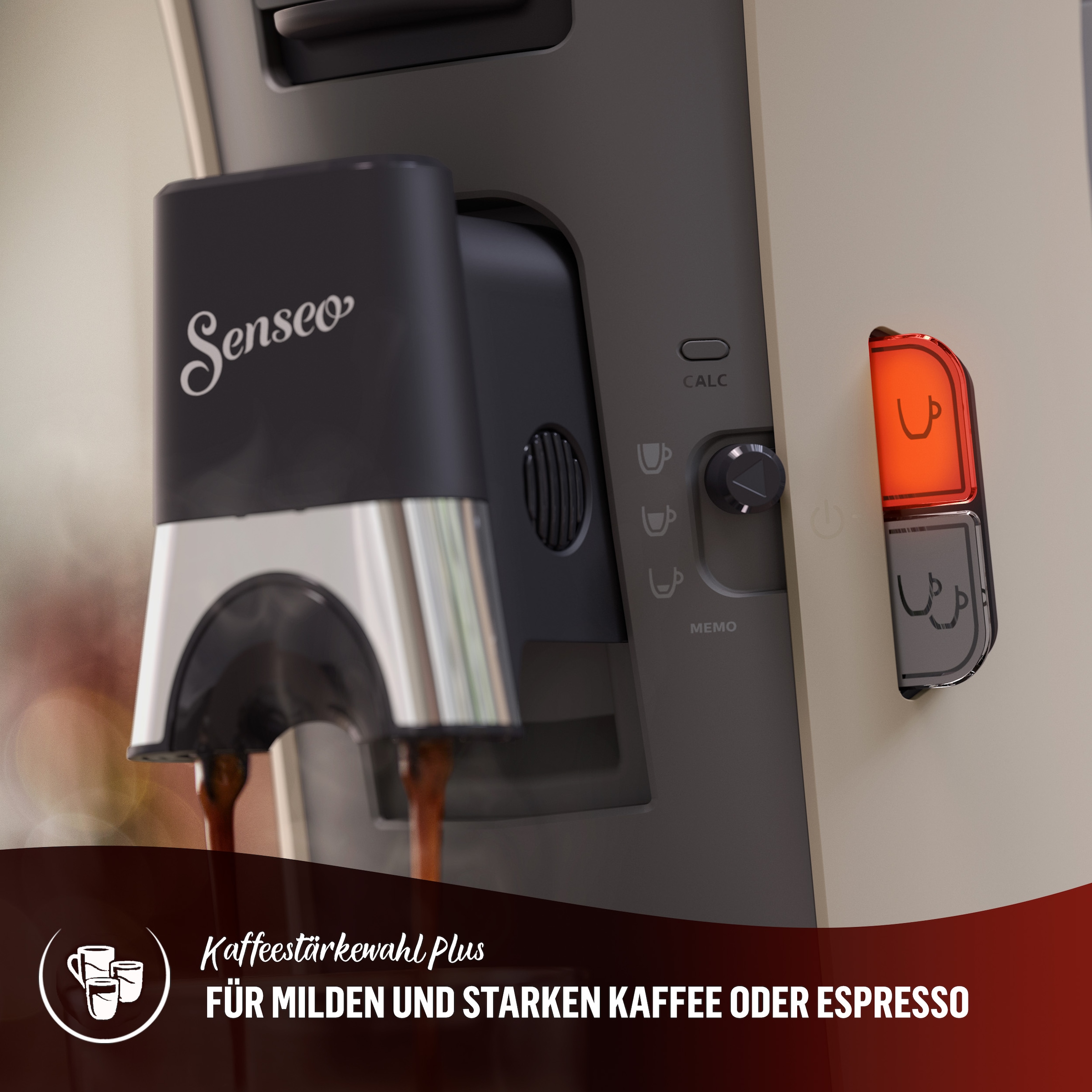 Philips Senseo Kaffeepadmaschine »Select CSA240/90, mit drei Kaffee-Einstellungen«, aus 21% rec. Plastik, Memo-Funktion, inkl. Gratis-Zugabe, Wert 14€ UVP