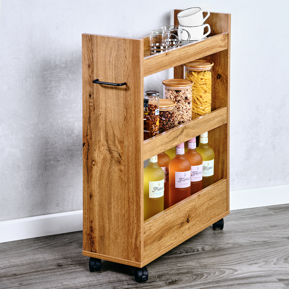 KESPER® Küchenregal »Nischenregal« 1 Stk. tlg. mit 3 Abstellflächen und 4 Rädern, davon 2 mit Bremse