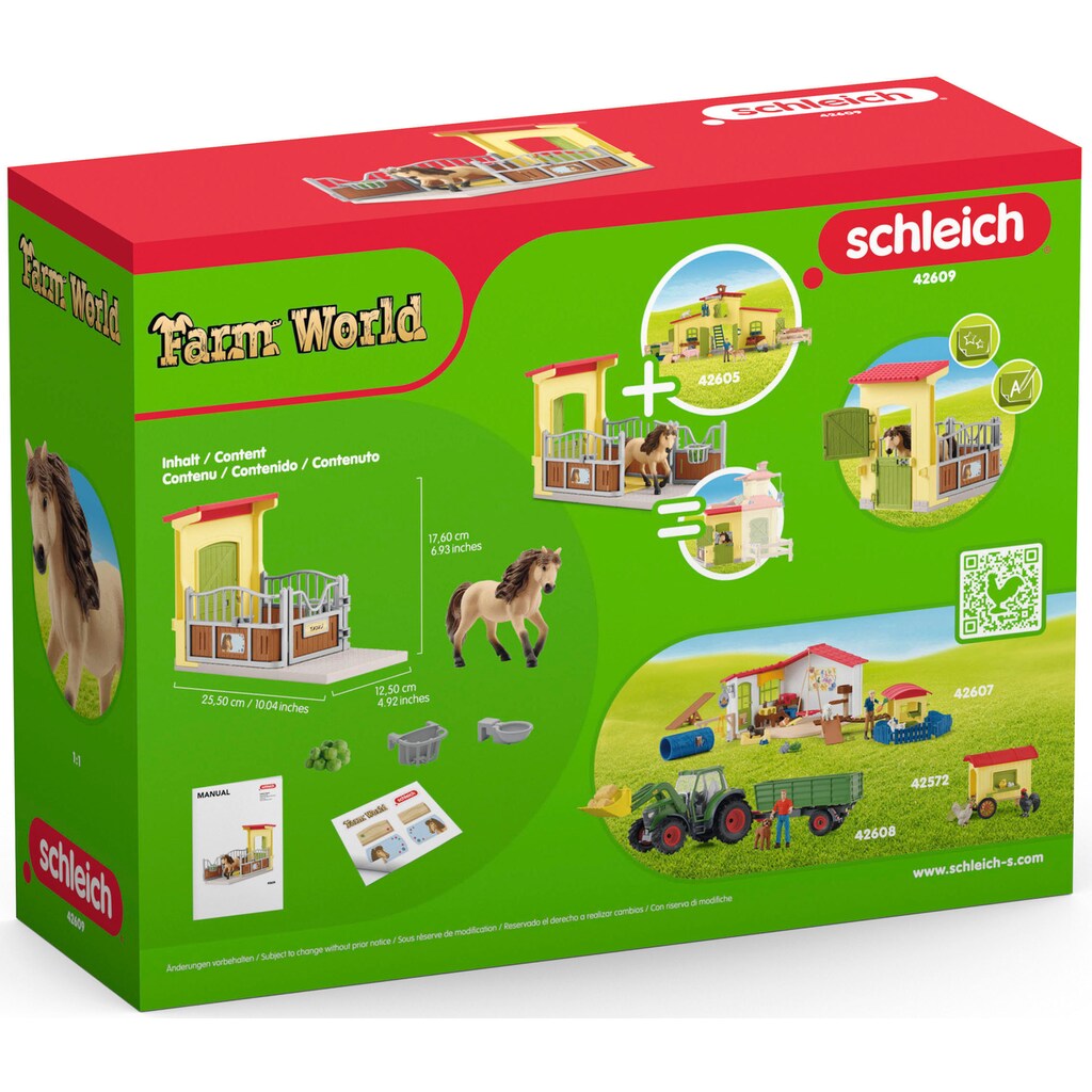 Schleich® Spielwelt »FARM WORLD, Ponybox mit Islandpferd Hengst (42609)«