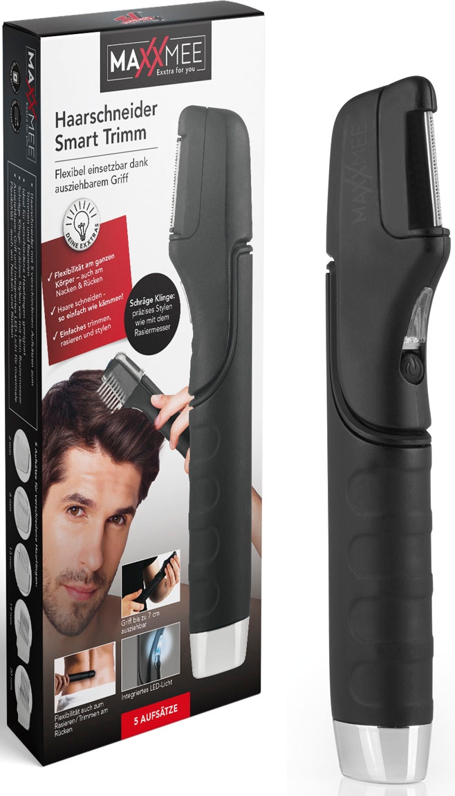 MAXXMEE Multifunktionstrimmer »Haarschneider Smart Trimm«, 5 Aufsätze,  6-tlg. 3V schwarz/silber jetzt im OTTO Online Shop