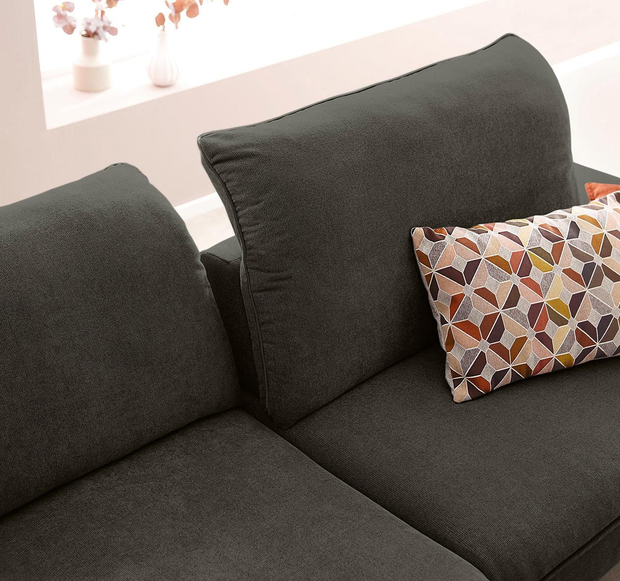 W.SCHILLIG Ecksofa »enjoy&MORE, mit tollem Sitzkomfort, elegant und bequem, L-Form« mit Sitztiefenverstellung, Füße silber matt, Breite 294 cm