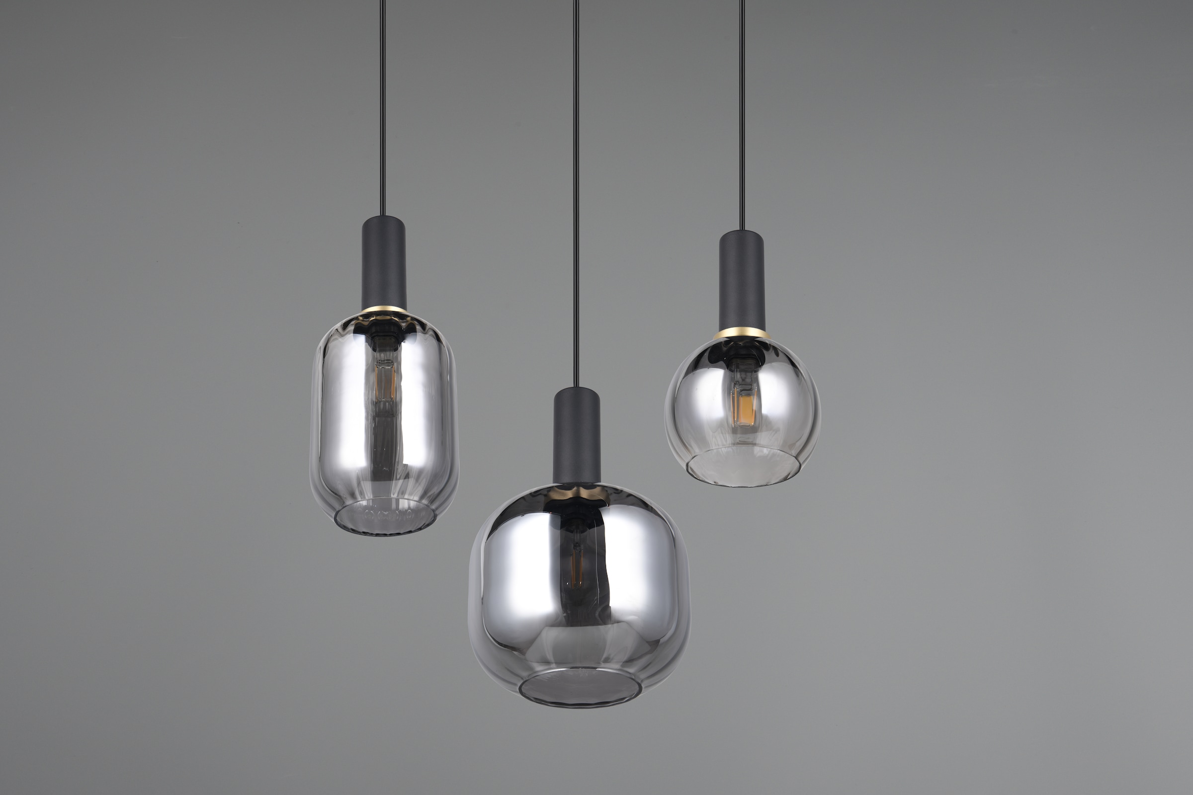 TRIO Leuchten Pendelleuchte »DIVA, E27 Hängelampe 3-flammig mit Glasschirm, exkl 3xE27 max 10W« E27 1 Stk. warmweiß - kaltweiß höhenverstellbar bis max 150cm Hängeleuchte Ø 30 cm Wohnzimmer Küche