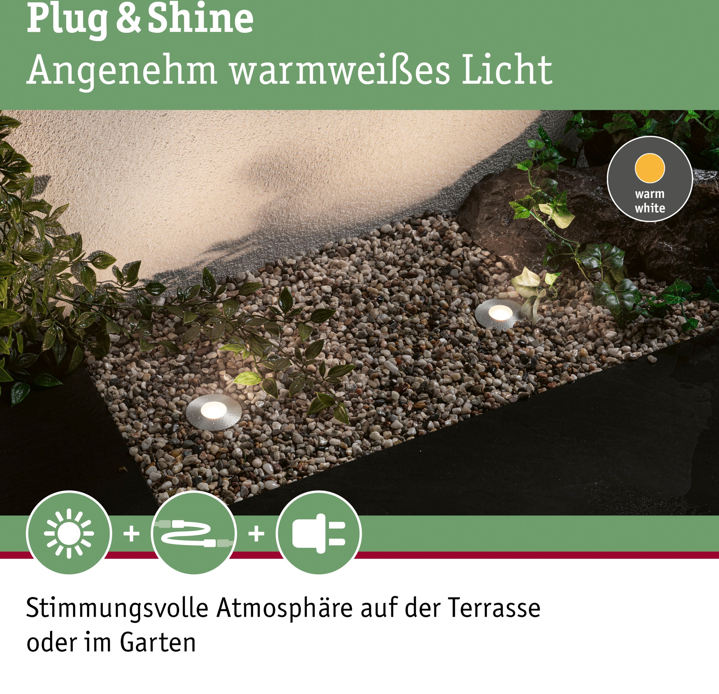 Paulmann LED Einbauleuchte »Plug & Shine«, 3 flammig, Leuchtmittel LED-Modul | LED fest integriert, LED-Modul, IP65 3000K