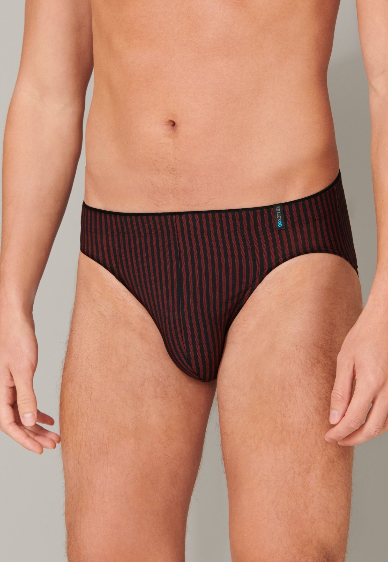 Schiesser Herren Minislip »Long Life Soft« gestreift in rot, Größe 4