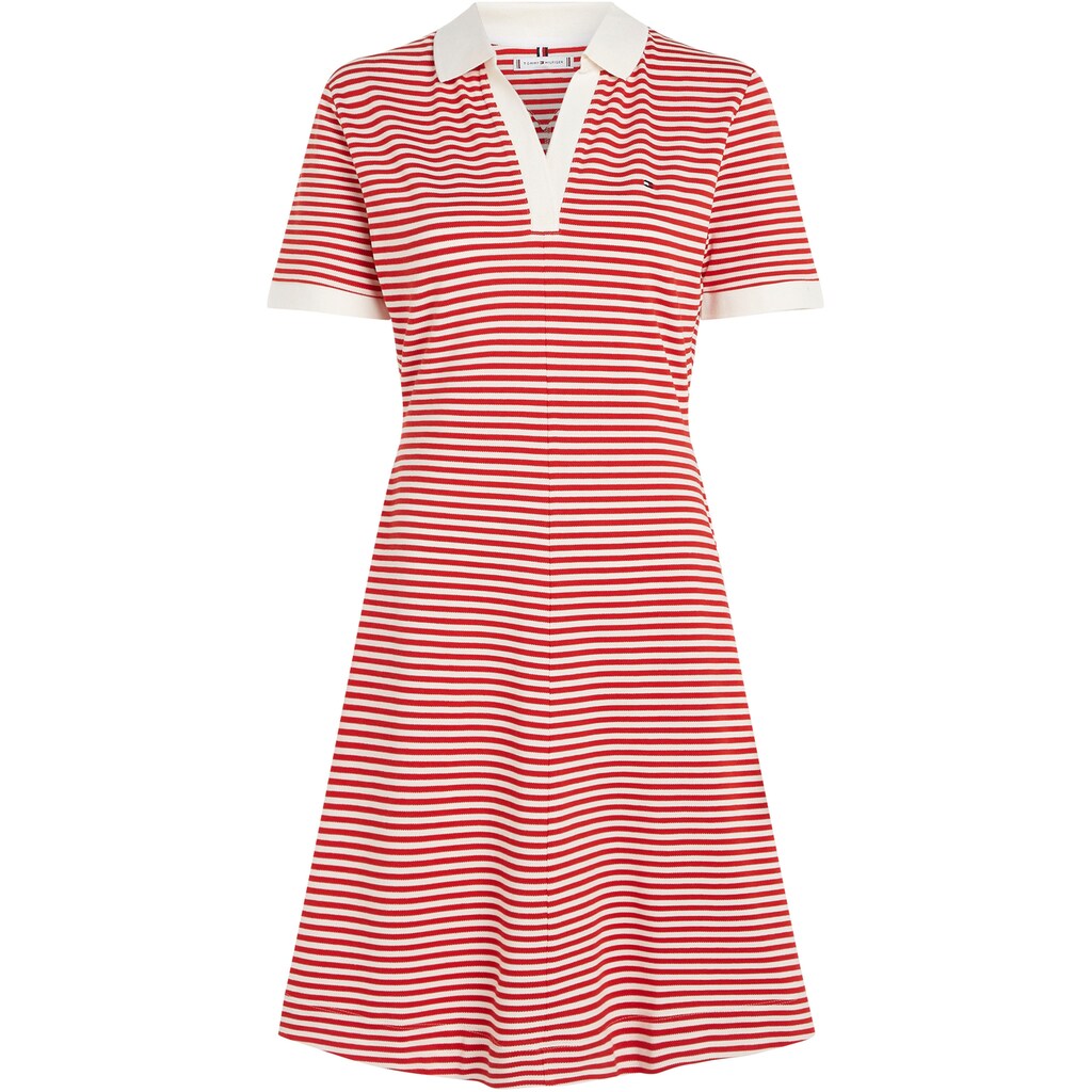 Tommy Hilfiger Polokleid »F&F OPEN PLCKT LYCLL POLO DRS SS«, mit Logostickerei