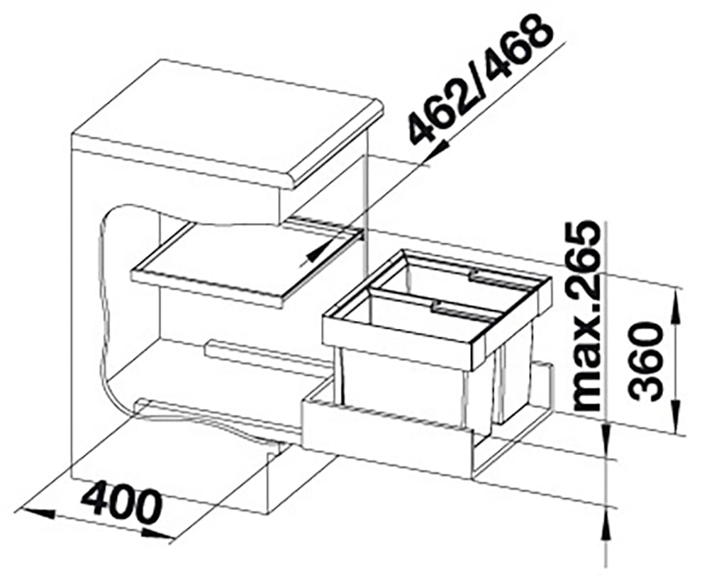 Blanco Mülltrennsystem »Flexon II 50/2«, 2 Behälter, Kunststoff, Stahlblech, 500 mm Untermass