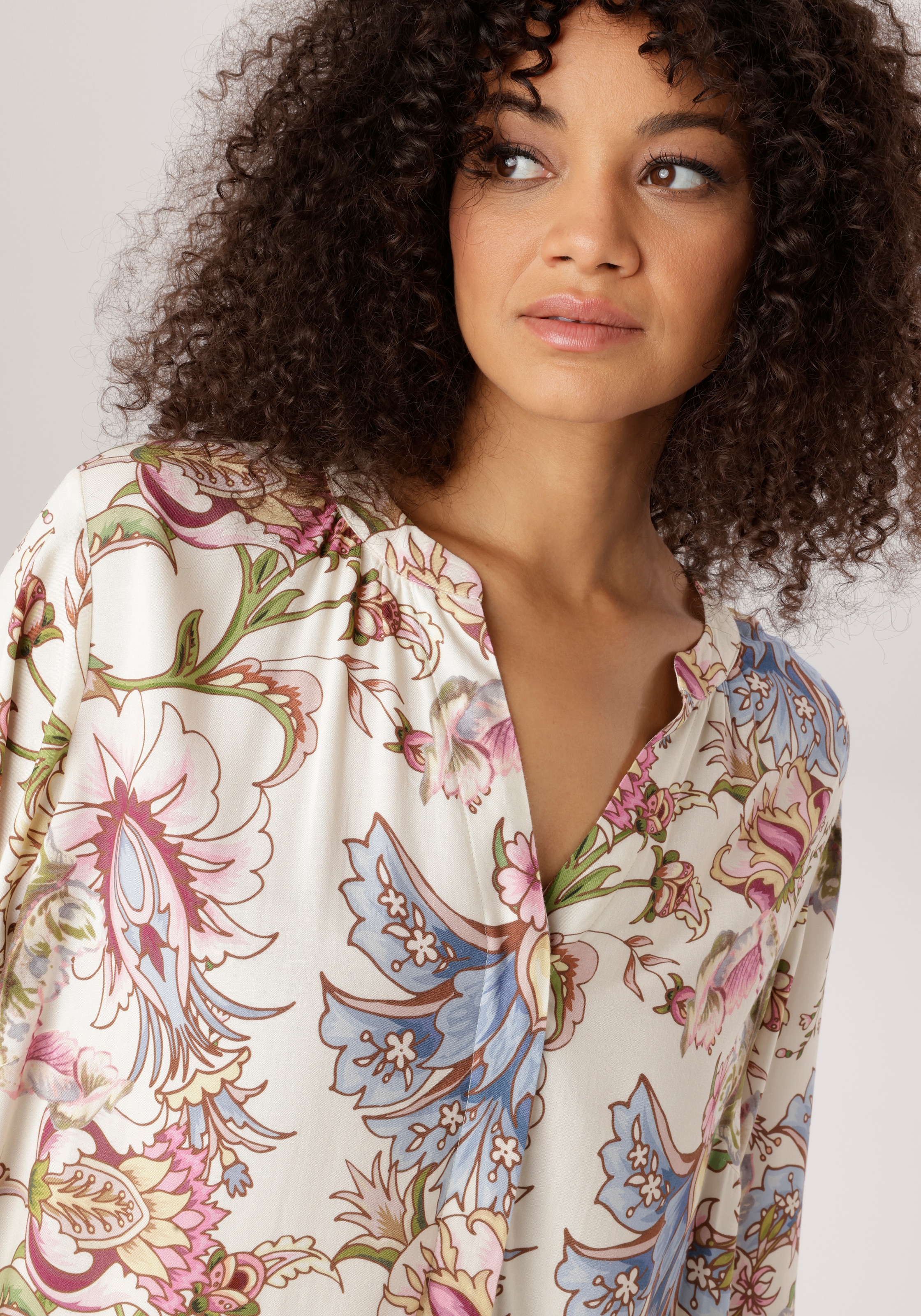 Aniston PLUS Longbluse mit Blumen bedruckt - jedes Teil ein Unikat - NEUE KOLLEKTION