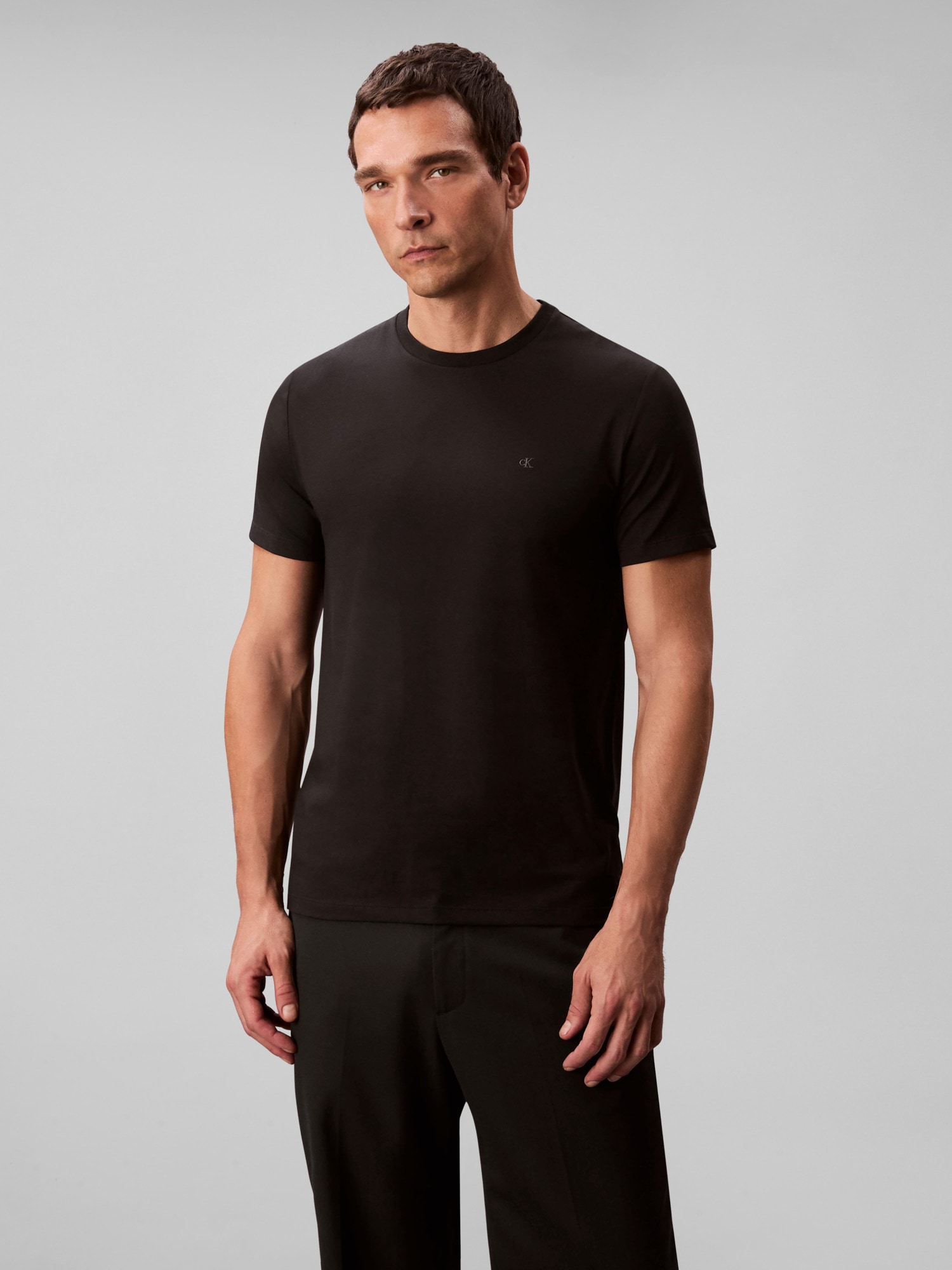 Calvin Klein T-Shirt »2 Pack SS STRETCH COTTON SLIM TEE« Packung, 2 Stk. Rundhalsausschnitt, slim fit