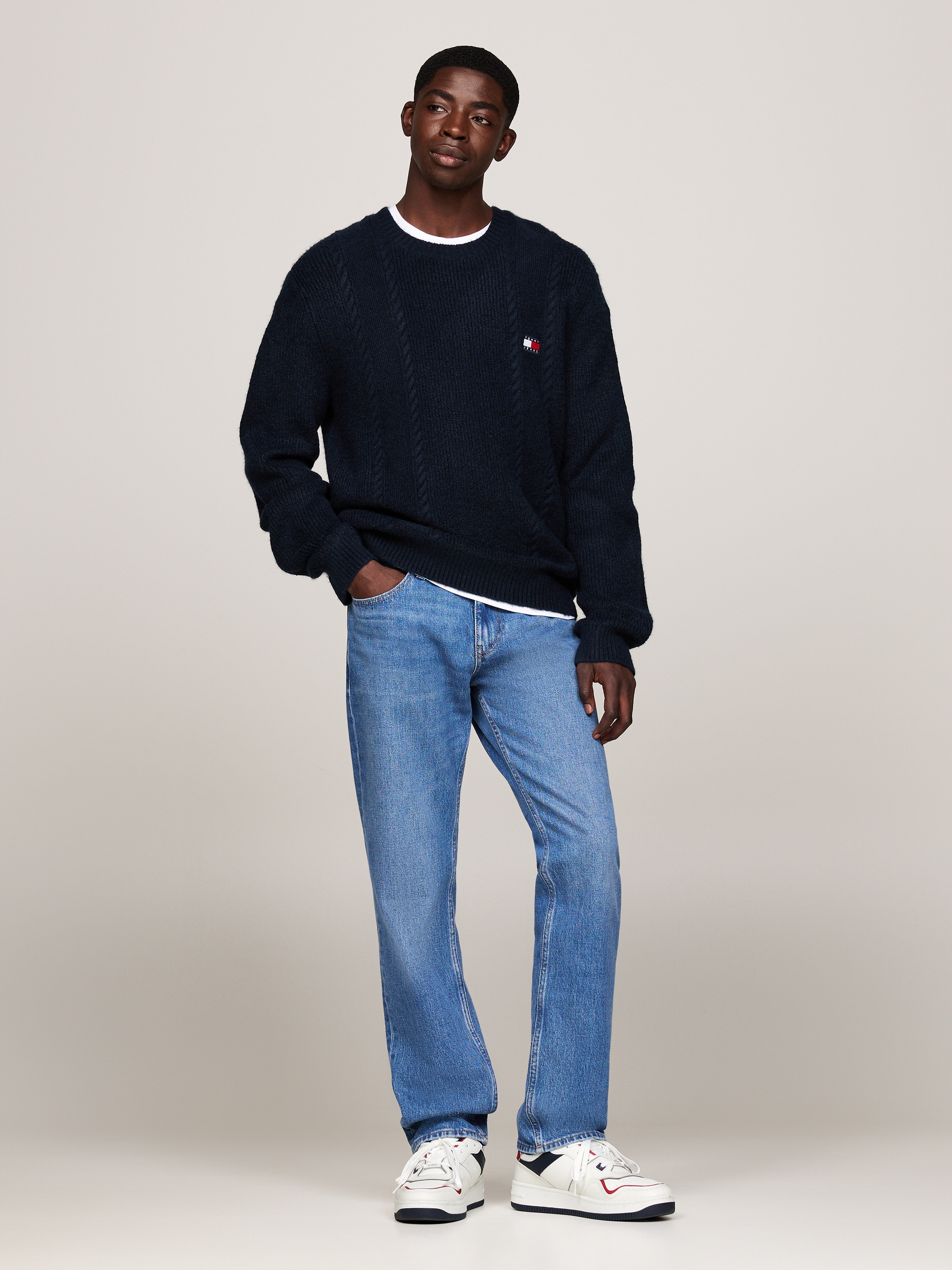 Tommy Jeans Keilsneaker »TJM RETRO BASKET CUPSOLE«, Schnürschuh, Freitzeitschuh, Halbschuh mit Kontrastbesätzen