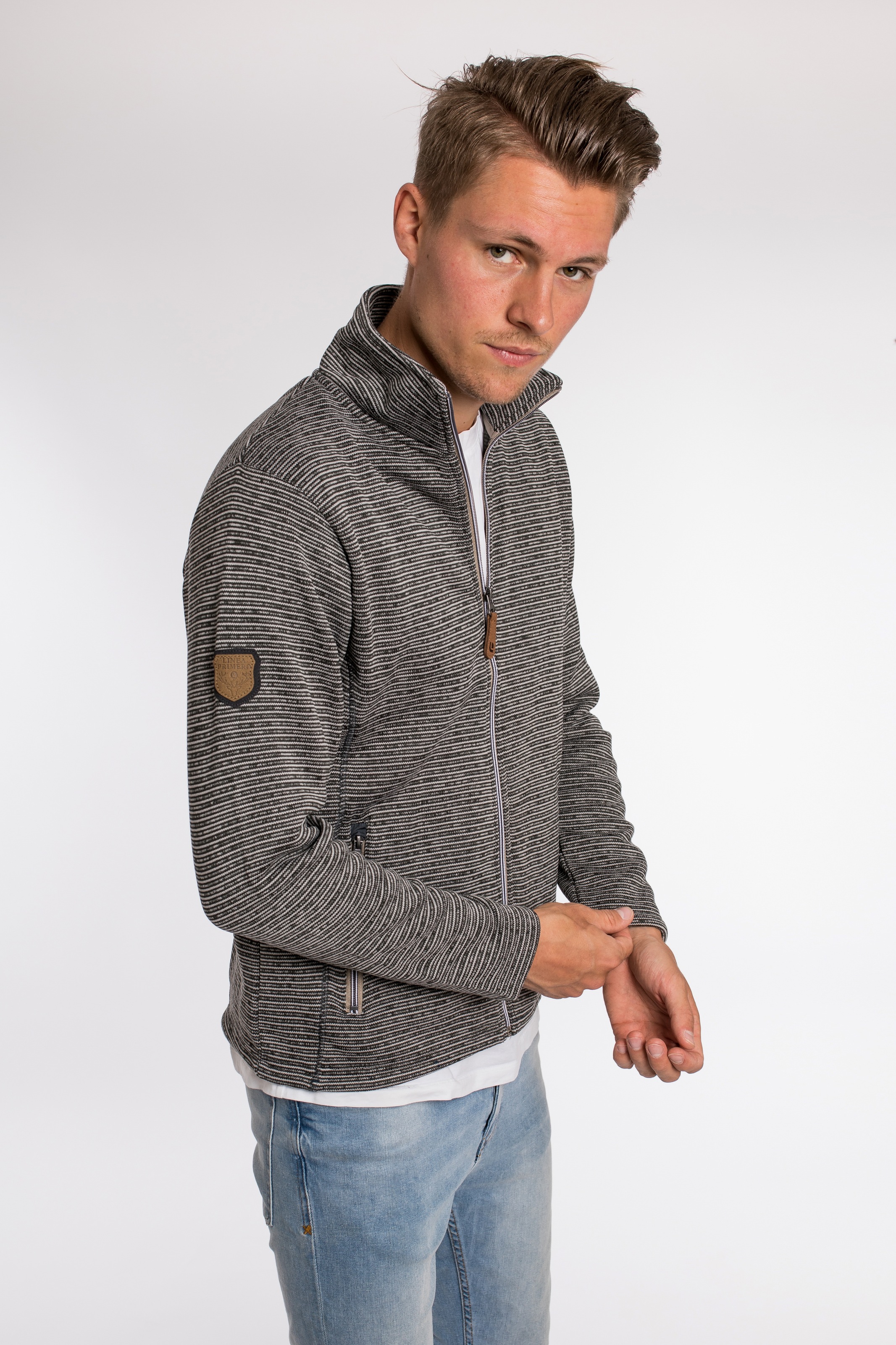 DEPROC Active Strickfleecejacke »LACEWOOD MEN«, Kontrastreissverschluss