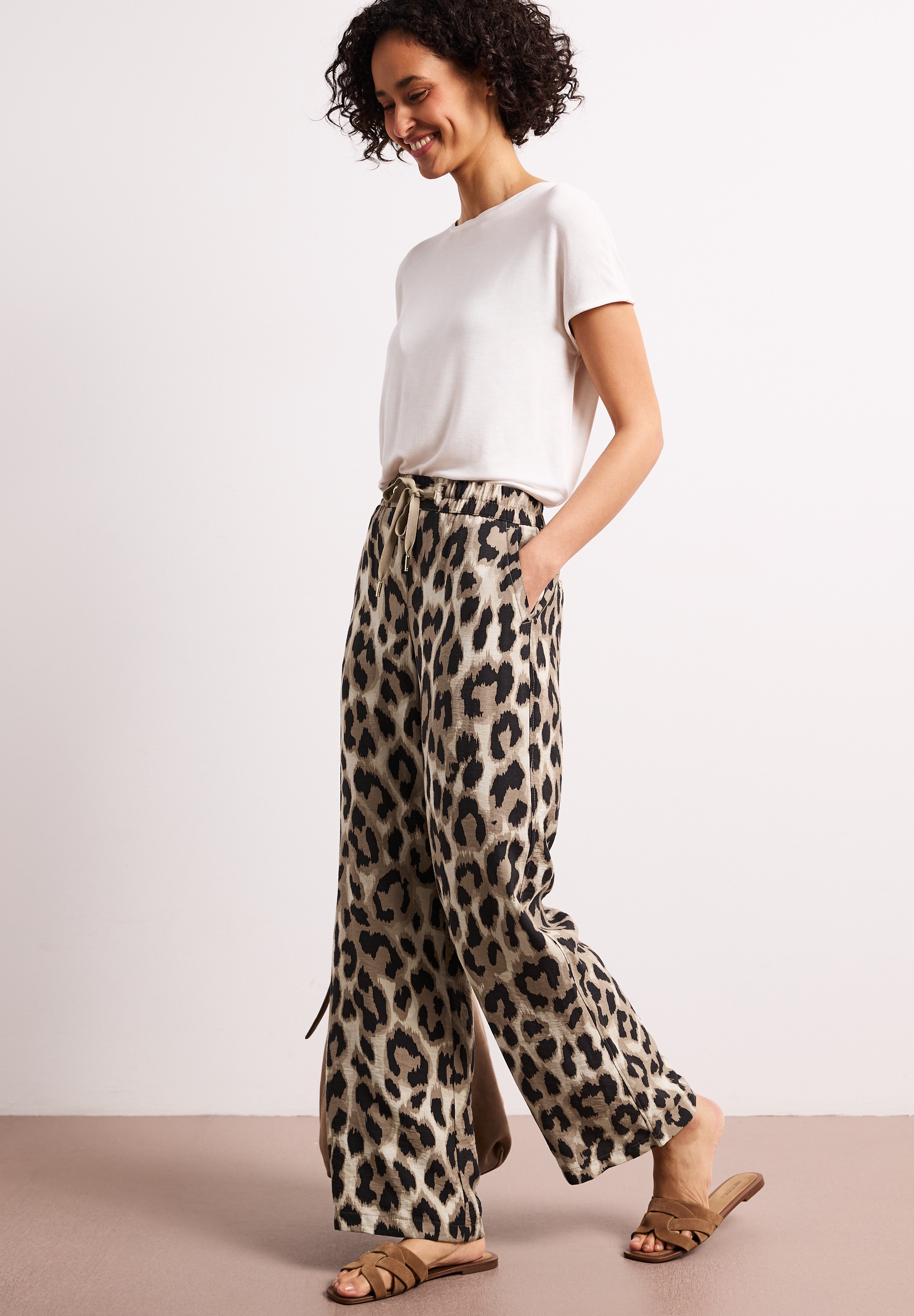 STREET ONE Stoffhose  Sommerhose mit Animal-Print