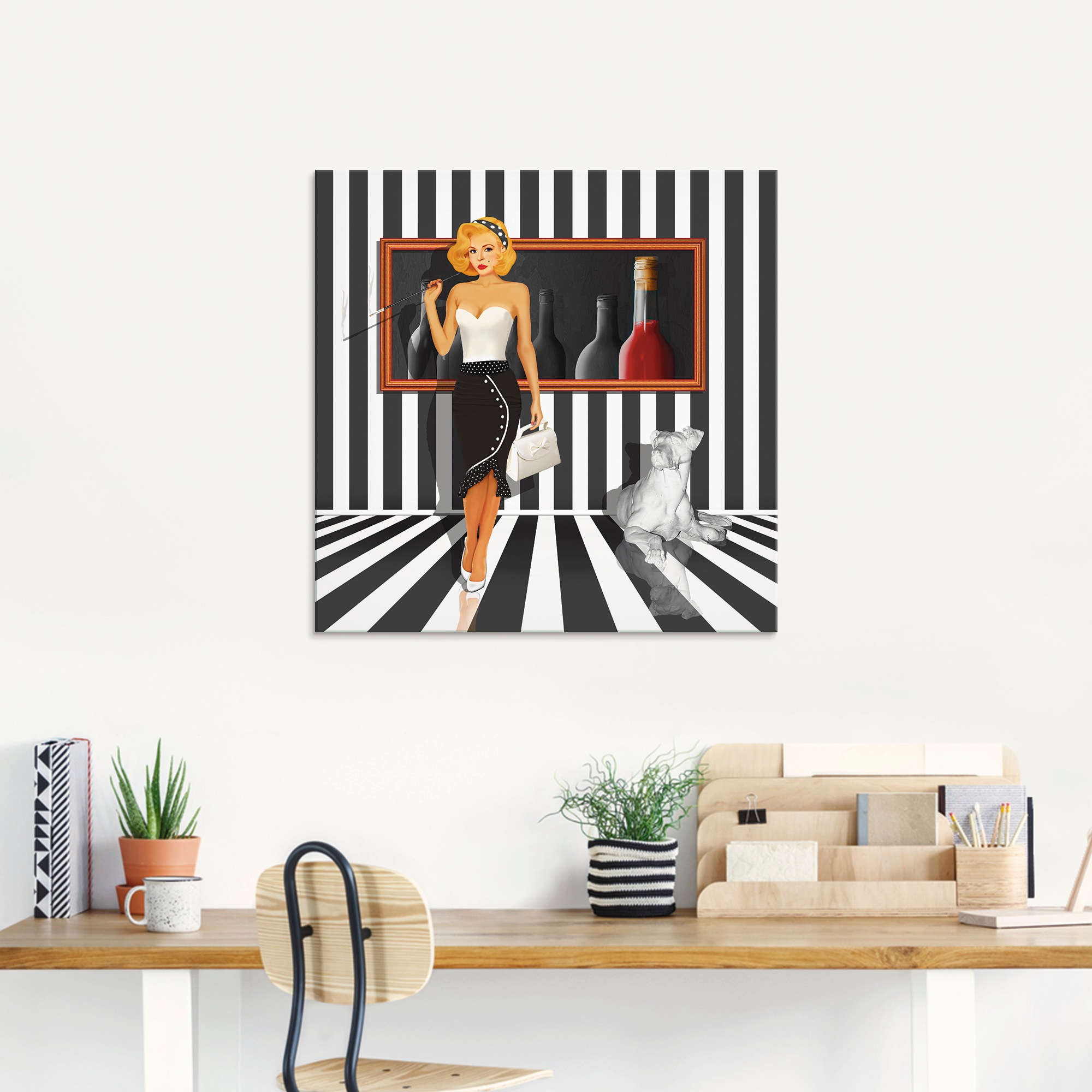 Artland Glasbild »Das Damenquartett 4 Schwarz-Weiss« Frau 1 Stk. tlg. in verschiedenen Größen