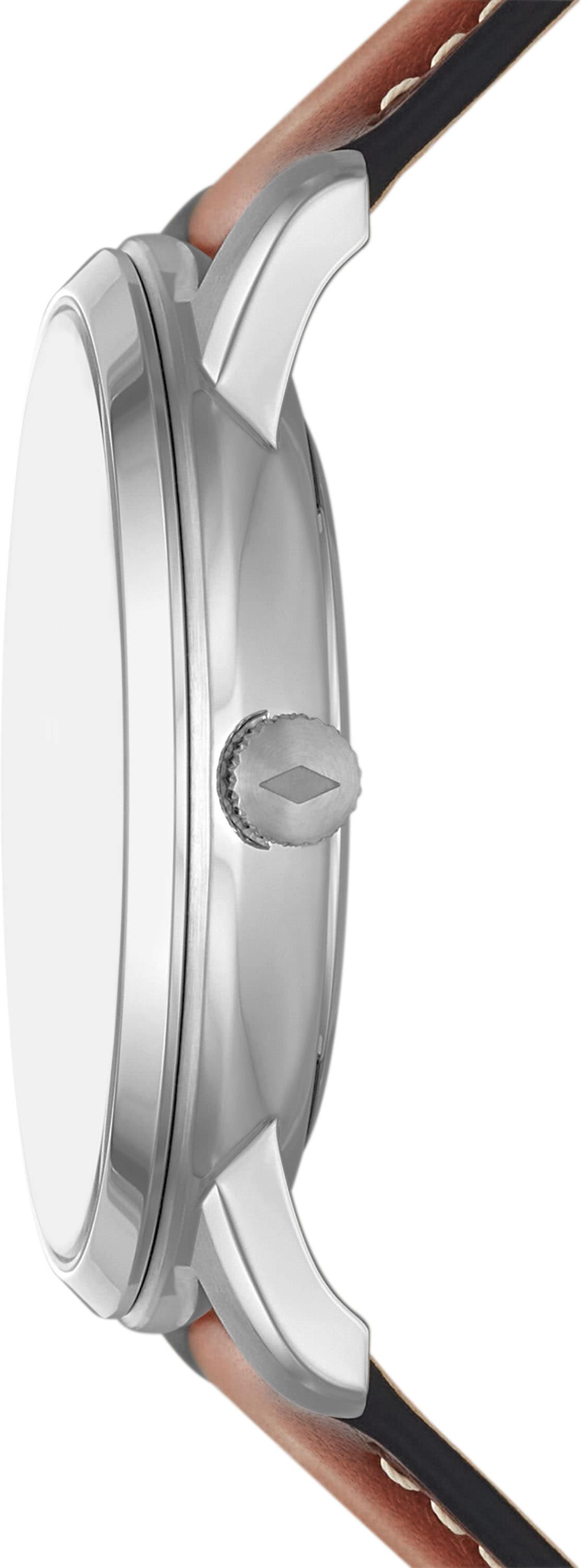 Fossil Multifunktionsuhr »NEUTRA MINIMALIST«, Quarzuhr, Armbanduhr, Herrenuhr, Damenuhr, Mondphase, Lederarmband