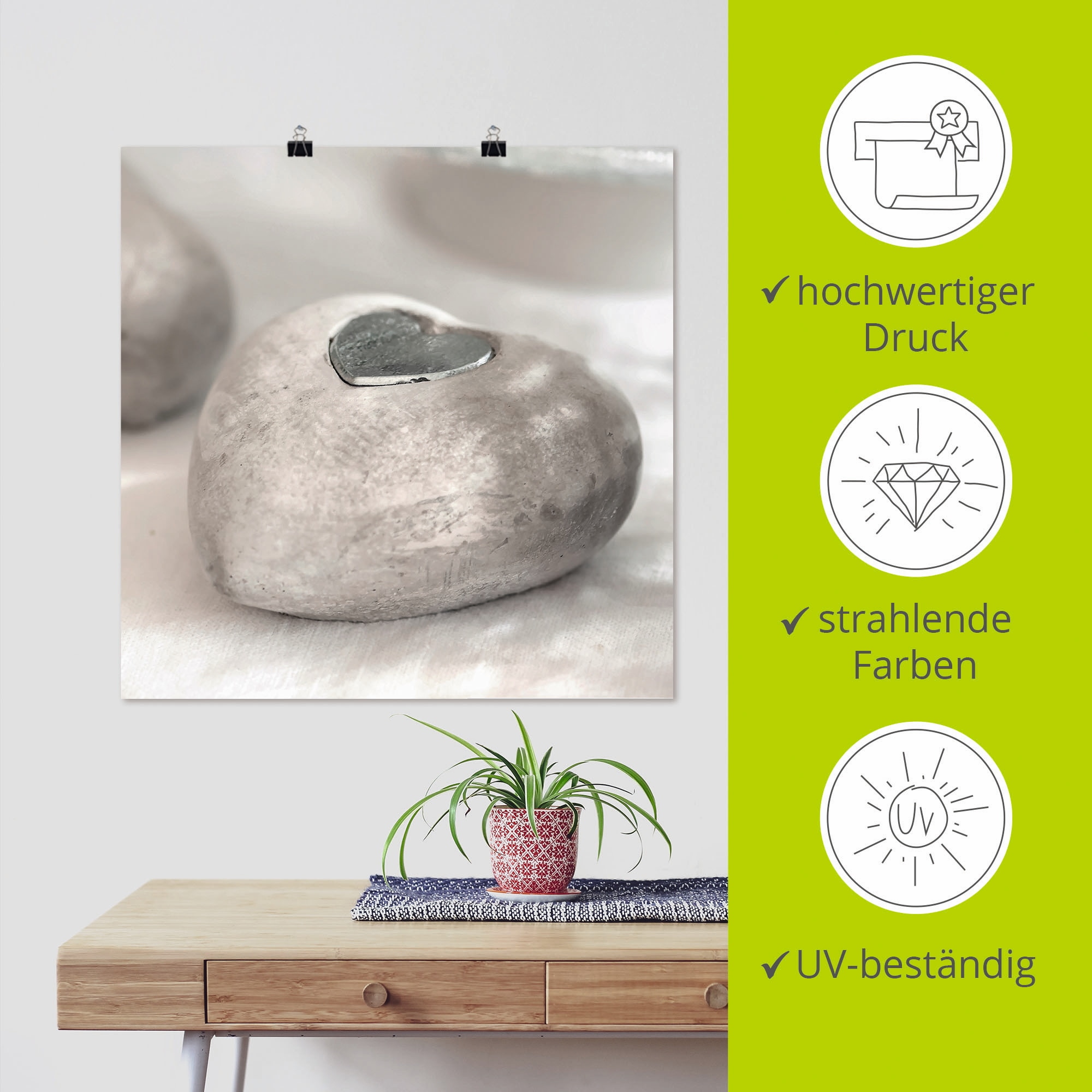 Artland Wandbild »Herzen«, Herzen, (1 St.), als Leinwandbild, Poster, Wandaufkleber in verschied. Größen