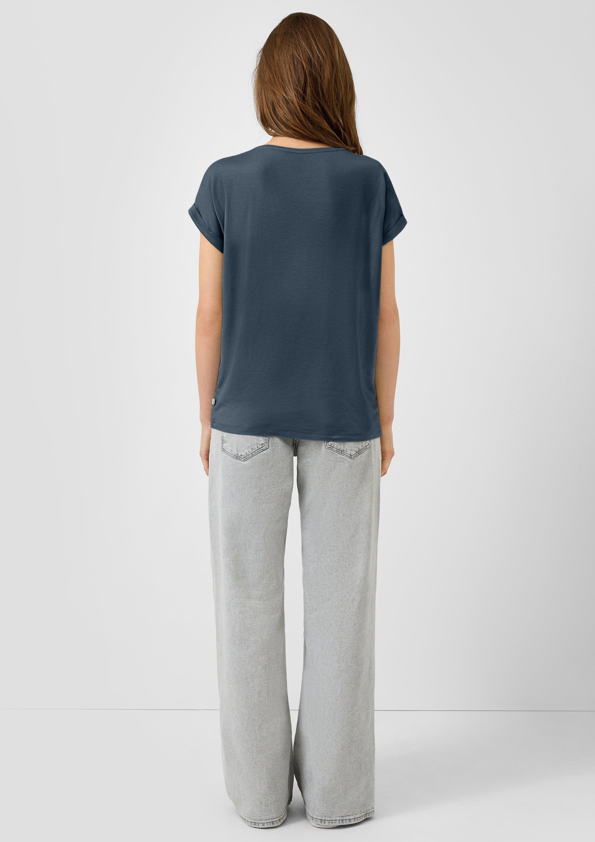 QS Kurzarmshirt mit Ärmelaufschlag