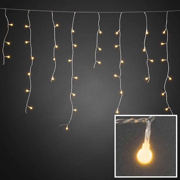 KONSTSMIDE LED-Lichtervorhang »Weihnachtsdeko bestellen Online mit LED im bernsteinfarbene Shop Globes, St.-flammig, 200 aussen«, Eisregen Diode OTTO 200 weißen