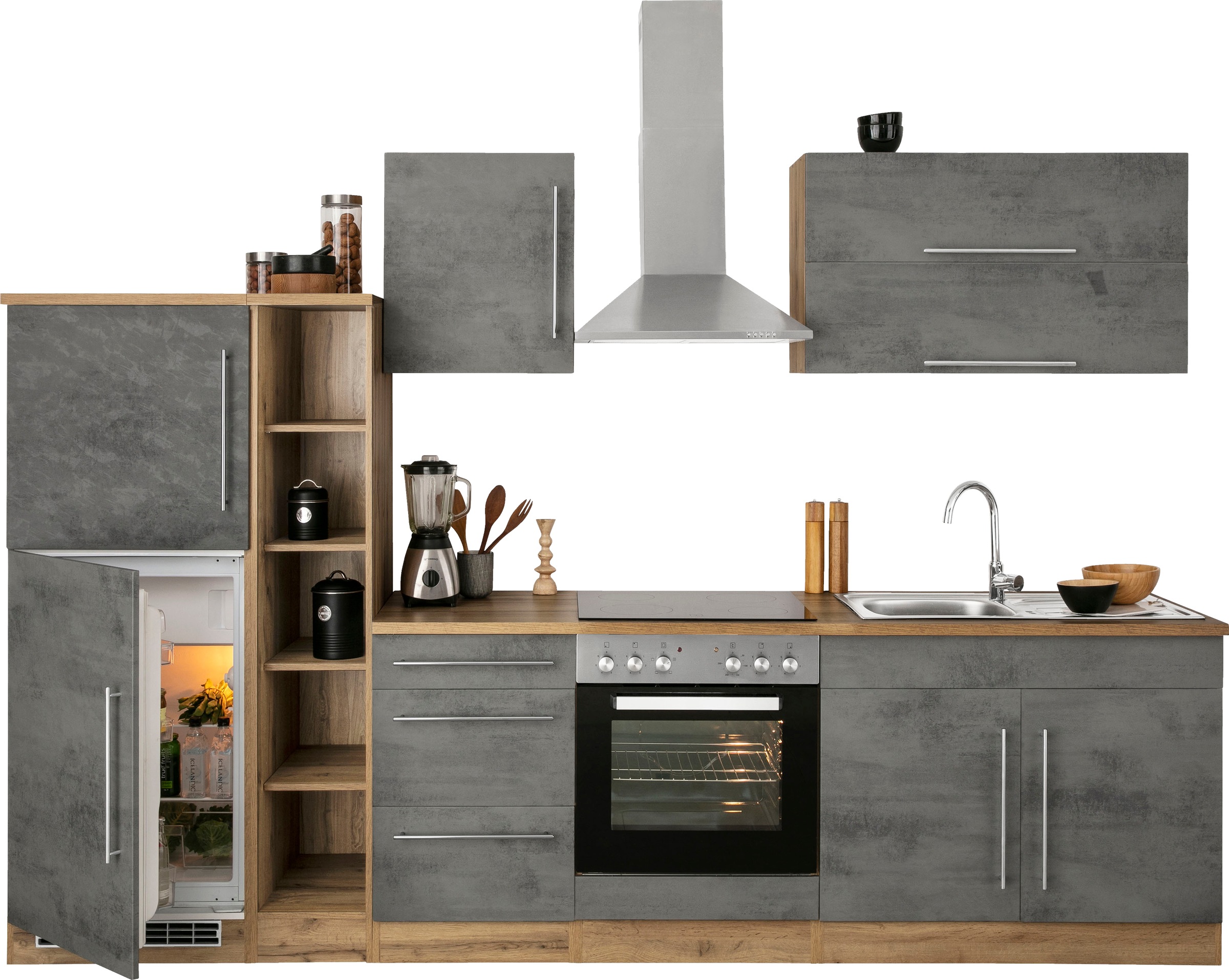 HELD MÖBEL Küchenzeile »Samos«, mit E-Geräten, Breite 300 cm bei OTTO | Küchenzeilen mit Geräten