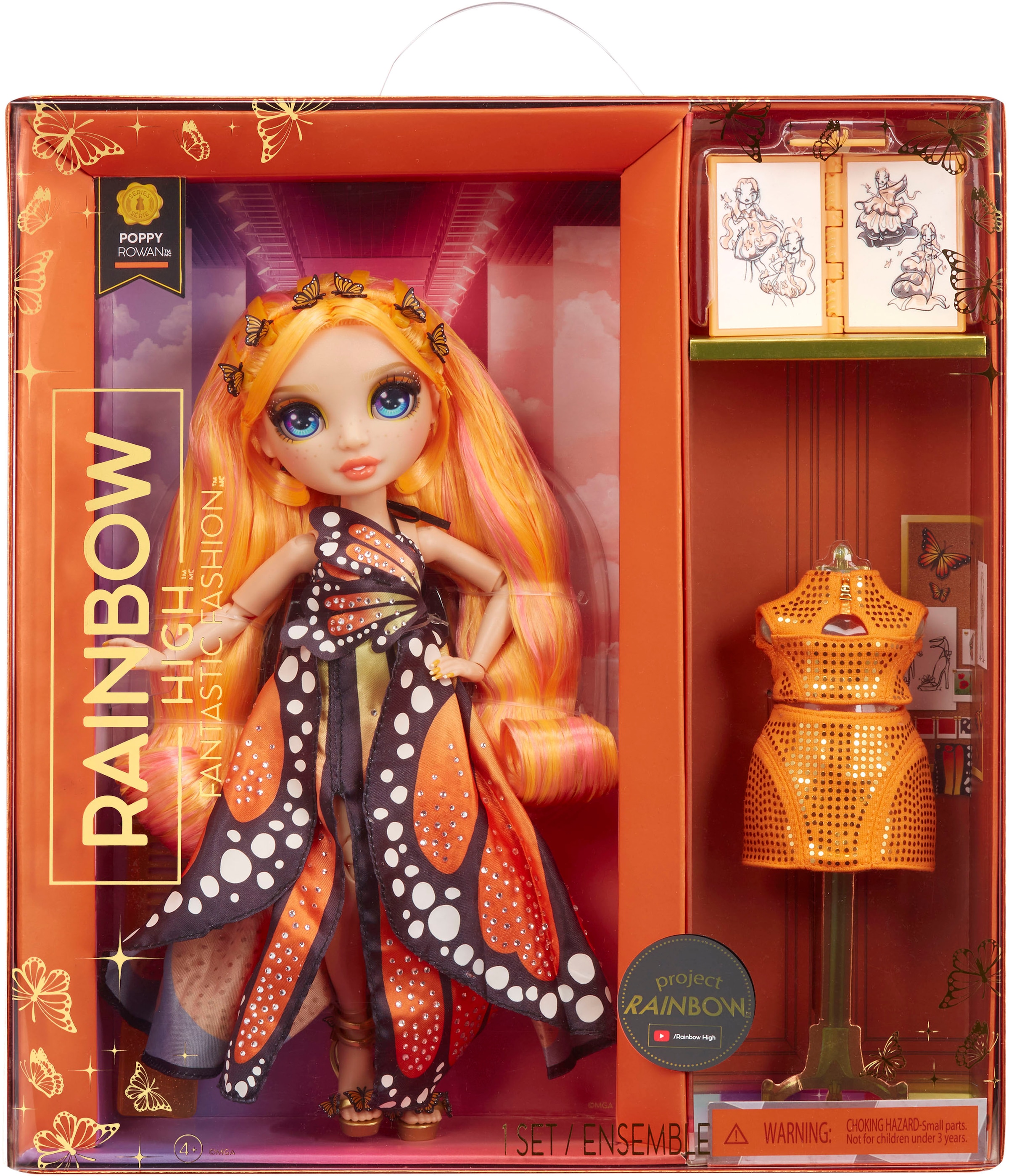 RAINBOW HIGH Anziehpuppe »Fantastic Fashion- Poppy (orange)«, inklusive 2. Outfit