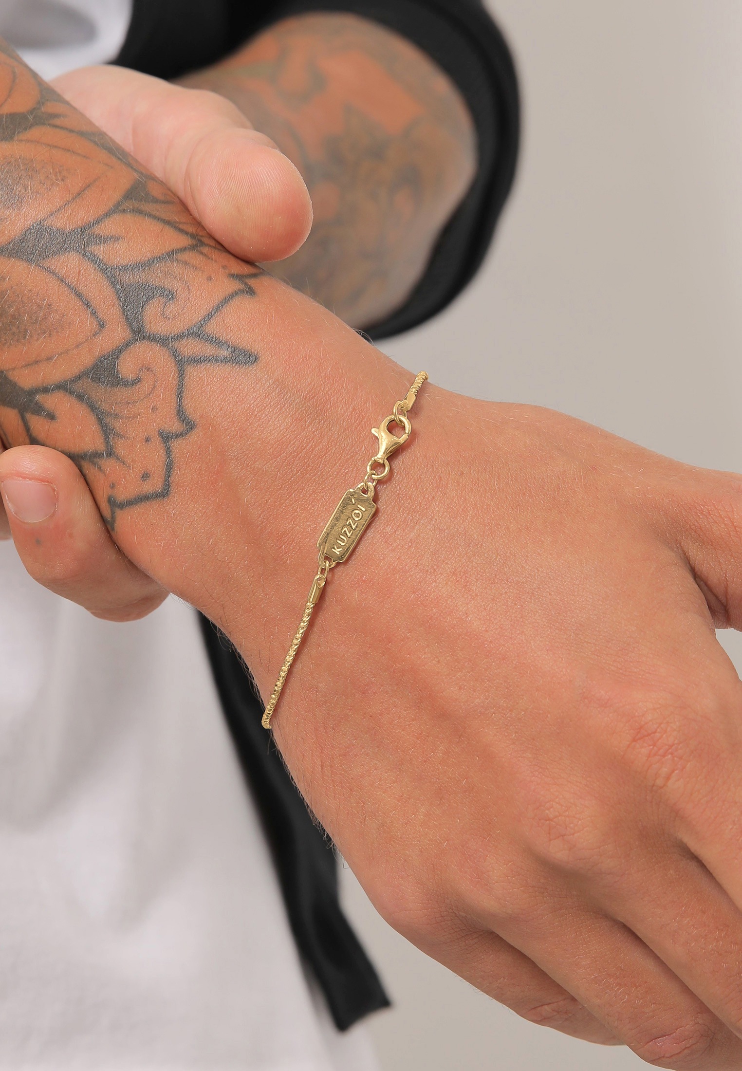 Kuzzoi Armkette »Armband Herren Basic Kordelkette Gedreht 925 Silber«