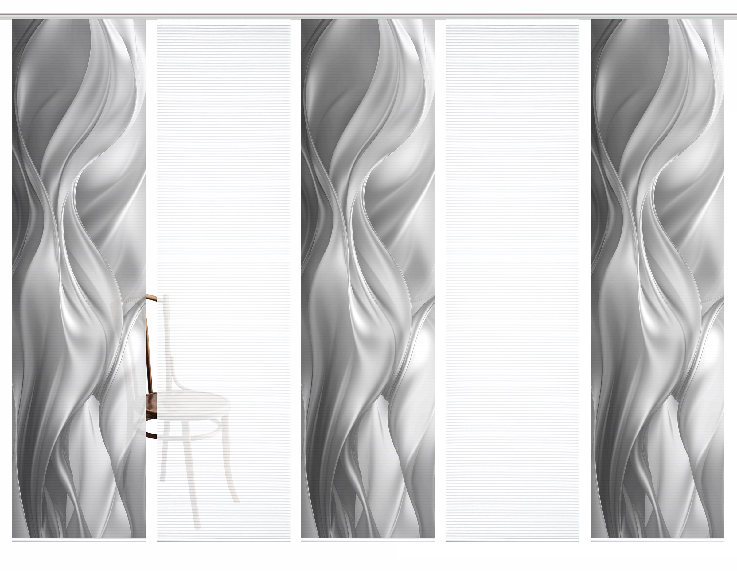 HOME in green Schiebegardine »ALCINA« Paneelwagen 5 Stk. tlg. SET DIGITALDRUCK,BAMBUSOPTIK RECYCELT