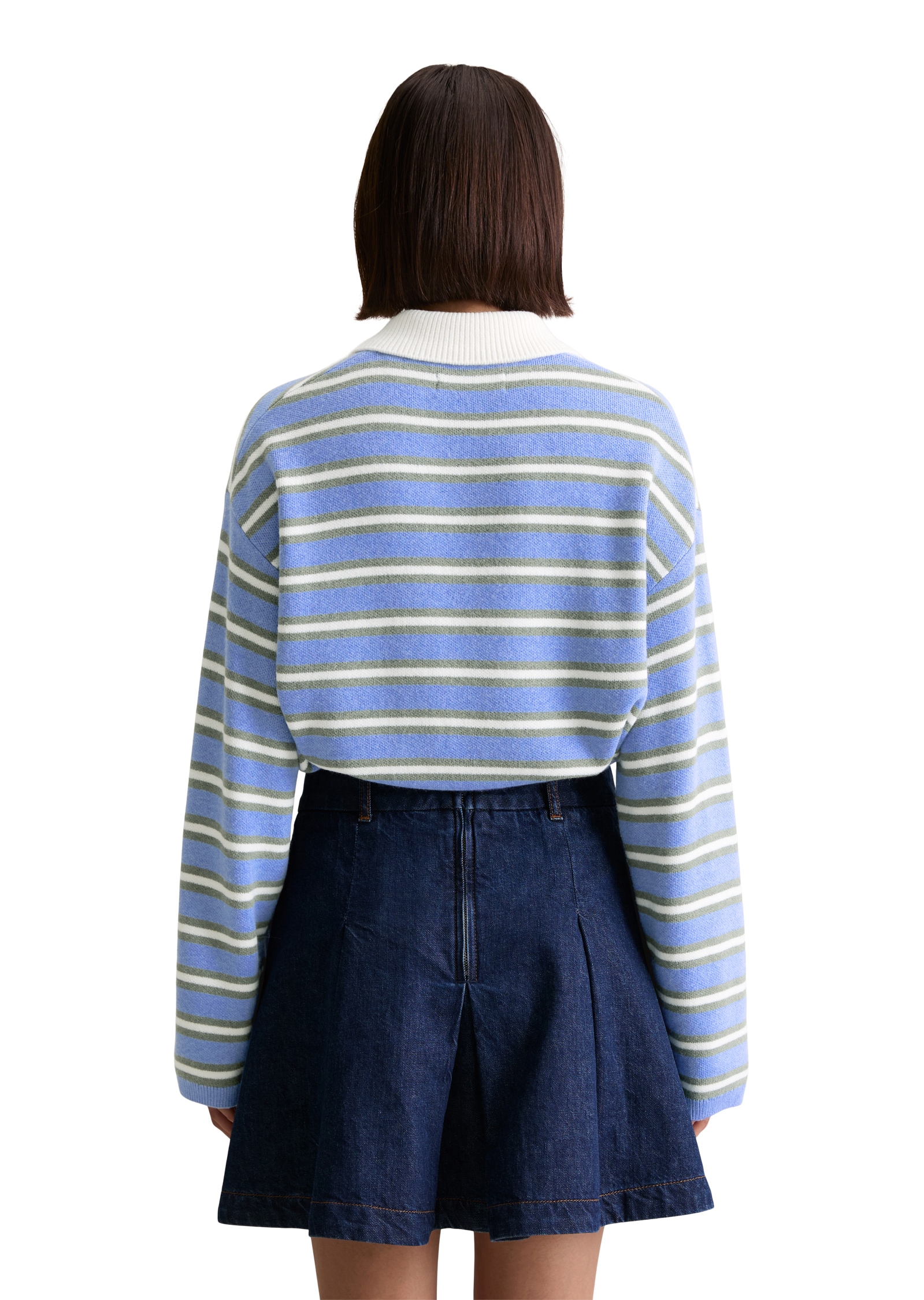 Marc O'Polo DENIM Strickpullover, regular fit aus softem Schurwolle-Viskose-Mix, gestreift