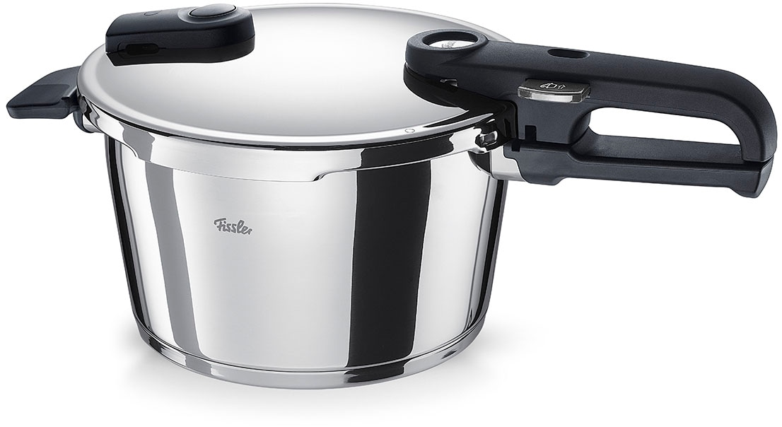 Fissler Schnellkochtopf »Vitaquick® Edition« Set, je 1 Topf 6 + 3,5 Liter, 1 Deckel, 1 Zusatz-Glasdeckel + Zubehör, 6 Stk. tlg. Edelstahl 18/10