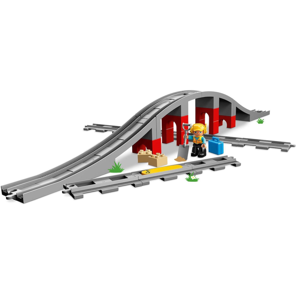 LEGO® Konstruktionsspielsteine »Eisenbahnbrücke und Schienen (10872), LEGO® DUPLO® Town«, (26 St.)
