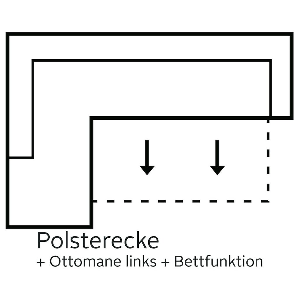 COLLECTION AB Ecksofa »John«, mit Bettfunktion, wahlweise mit Federkern