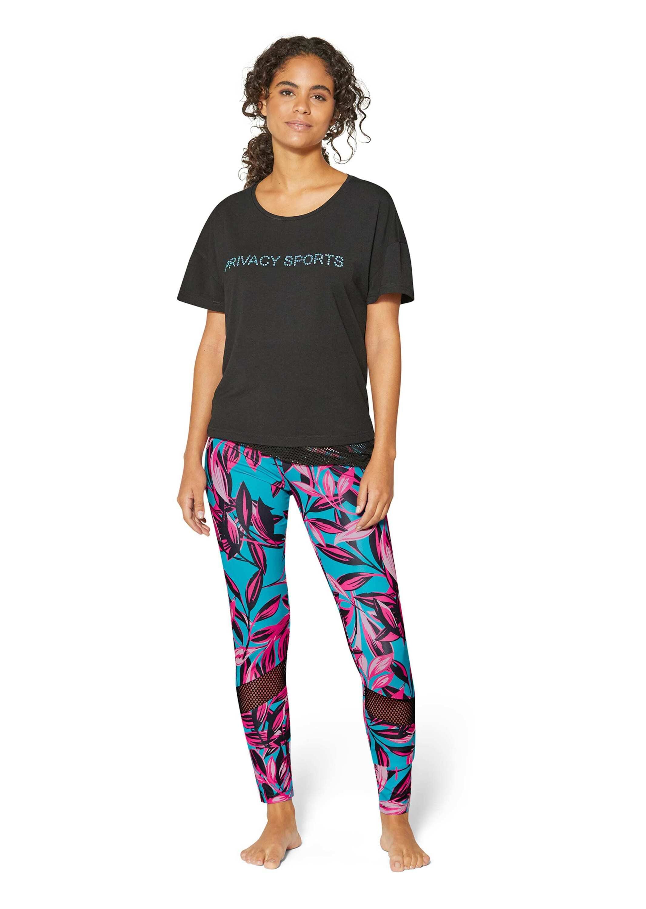 MADELEINE Leggings »Leggings Leggings mit Leo-Print und Mesheinsätzen«