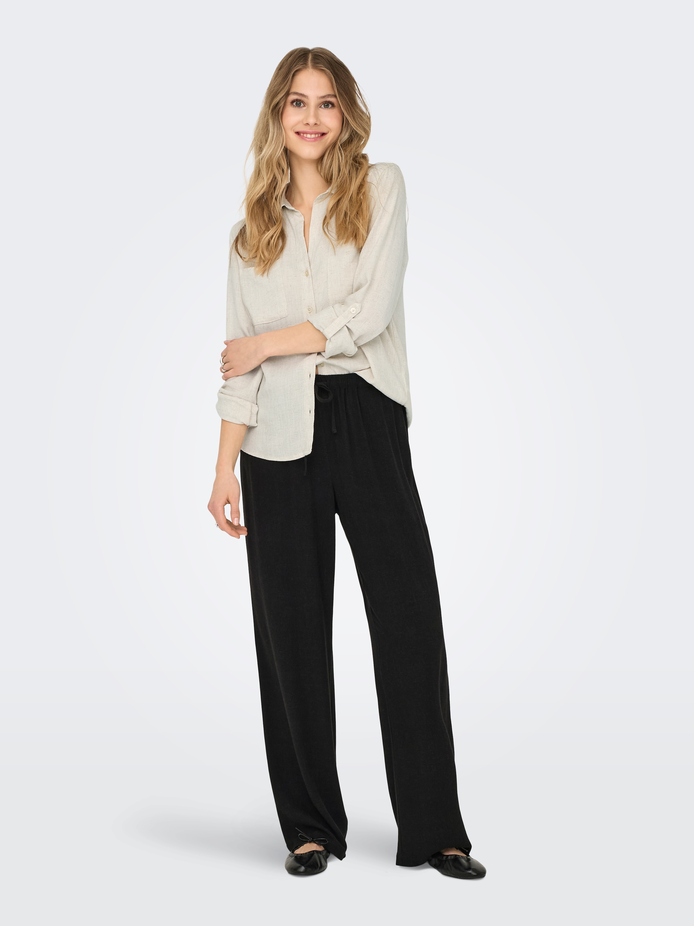 ONLY Langarmbluse »ONLYASMIN-SIESTA LS LINEN BL SHIRT PNT«