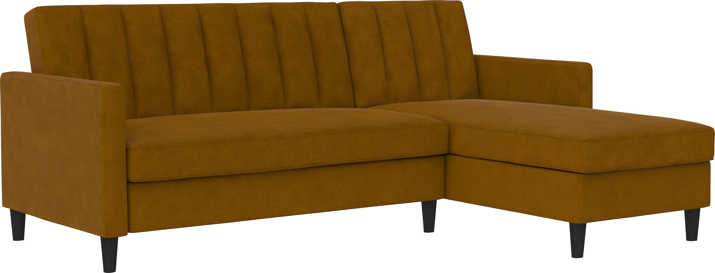 Dorel Home Ecksofa mit Schlafffunktion, Recamiere mit Stauraum beidseitig montierbar, Rückenlehne 2-teilig und 3-fach verstellbar