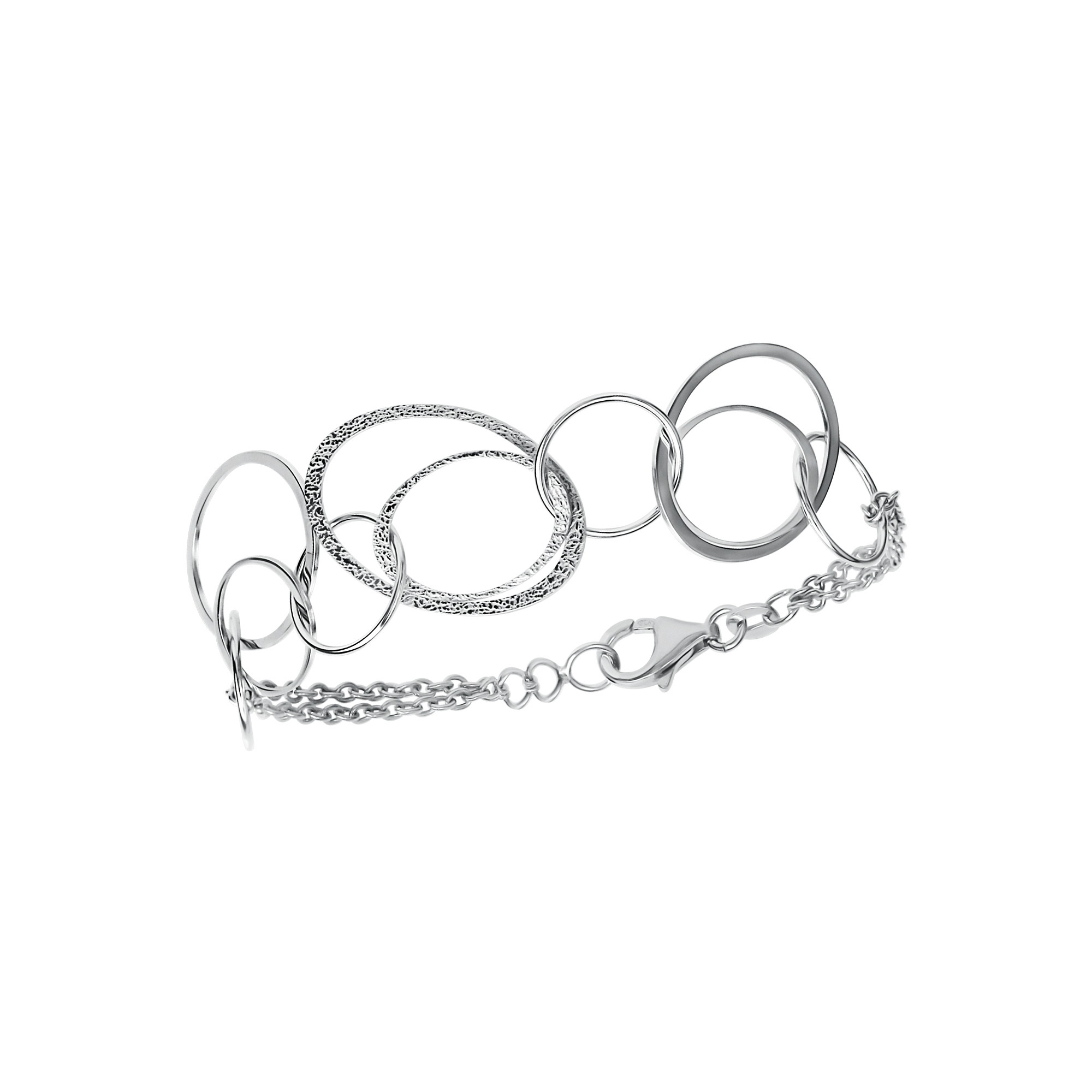 CELESTA Armband »925/- Sterling Silber«, rhodiniert mit glänzendender und diamantierter Oberfläche
