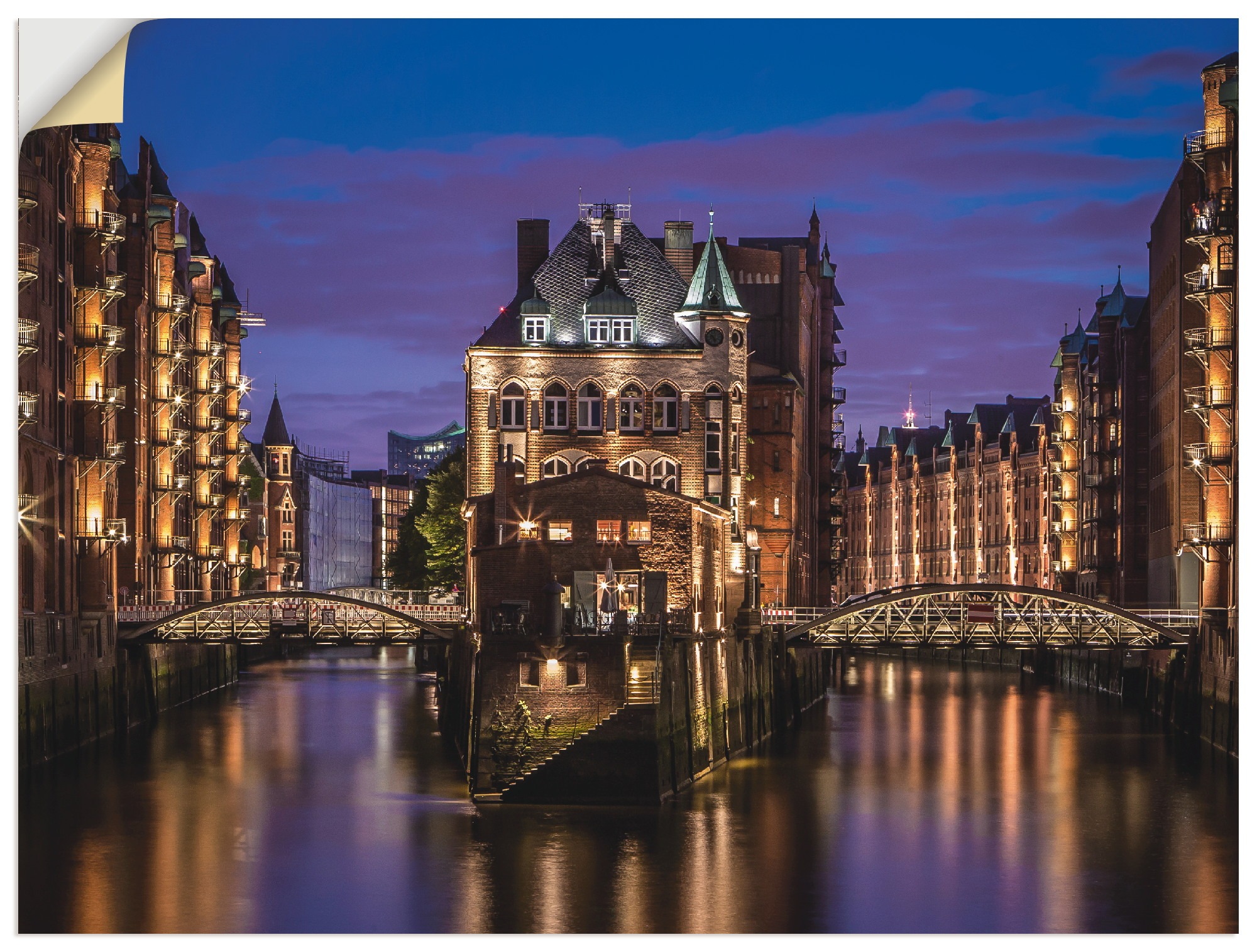 Artland Wandbild »Wasserschloss Hamburg«, Deutschland, (1 St.), in vielen Größen & Produktarten - Alubild / Outdoorbild für den Außenbereich, Leinwandbild, Poster, Wandaufkleber / Wandtattoo auch für Badezimmer geeignet