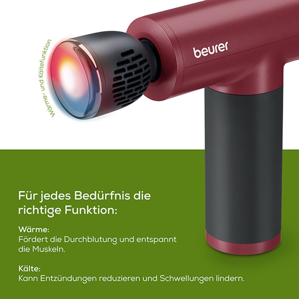 BEURER Massagepistole »MG 195 Hot & Cold Limited Edition 2025 mit Wärme- und Kältefunktion« Zur Lockerung von Verspannungen und Reduktion von Schwellungen