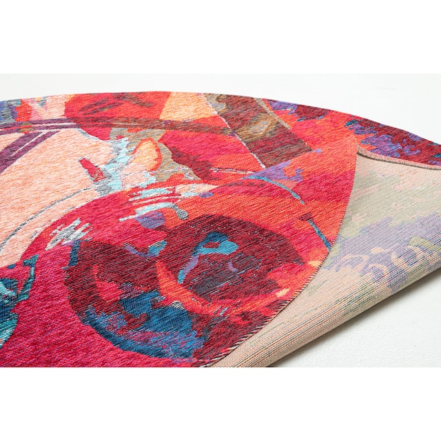Sansibar Teppich »Keitum 008«, rund, Flachgewebe, modernes Design, Motiv  Gläser & gekreuzte Säbel bei OTTO online