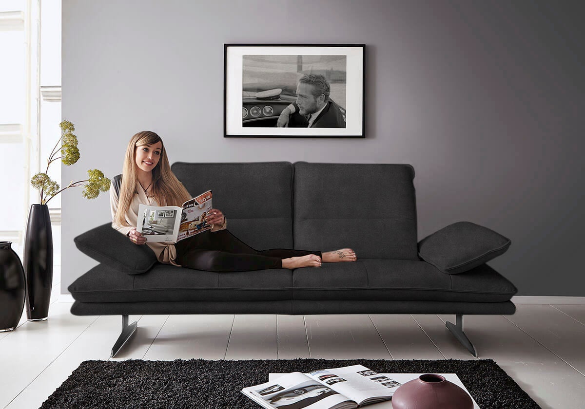 W.SCHILLIG 2-Sitzer »broadway, Designsofa mit tollem Sitzkomfort«, Sitztiefenverstellung, Kopfteil- & Seitenteilverstellung, Breite 216cm