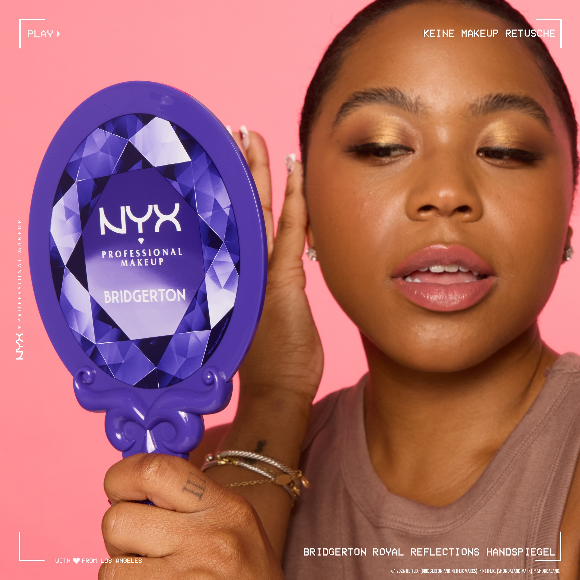 NYX PROFESSIONAL MAKEUP Highlighter »BRIDGERTON ROYAL SHIMMER SKIN ILLUMINATING PUDER« perlmuttveredelte Puder